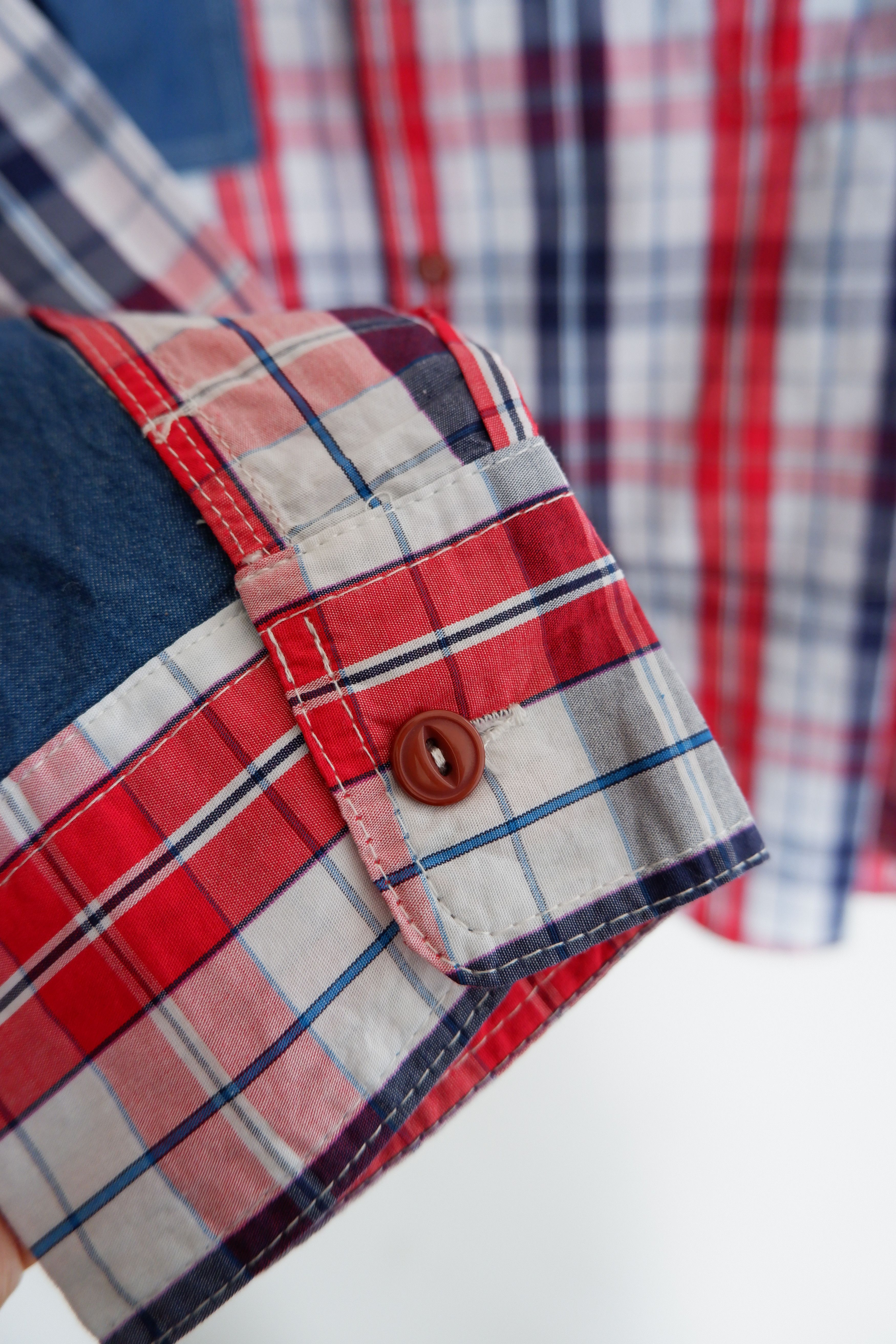 Comme des Garcons Homme Plus 2005 Junya Watanabe CDG Plaid Contrast Stitch Shirts Size US L / EU 52-54 / 3 - 5 Thumbnail
