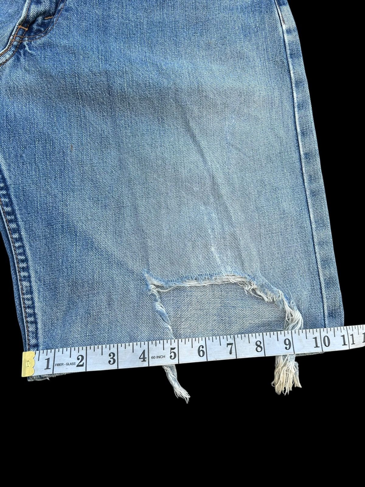 Japanese Brand × Kapital × Vintage THRASHED Levis Selvedge Vintage Distressed Short Denim Size US 32 / EU 48 - 21 Thumbnail
