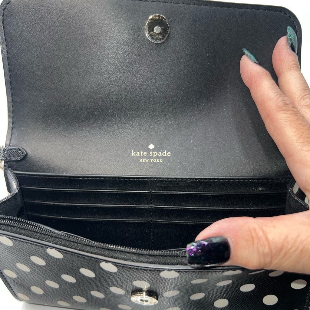 Kate Spade Kate Spade Classic Black with White Polka Dot Long Wallet/Wristlet Size ONE SIZE - 6 Thumbnail