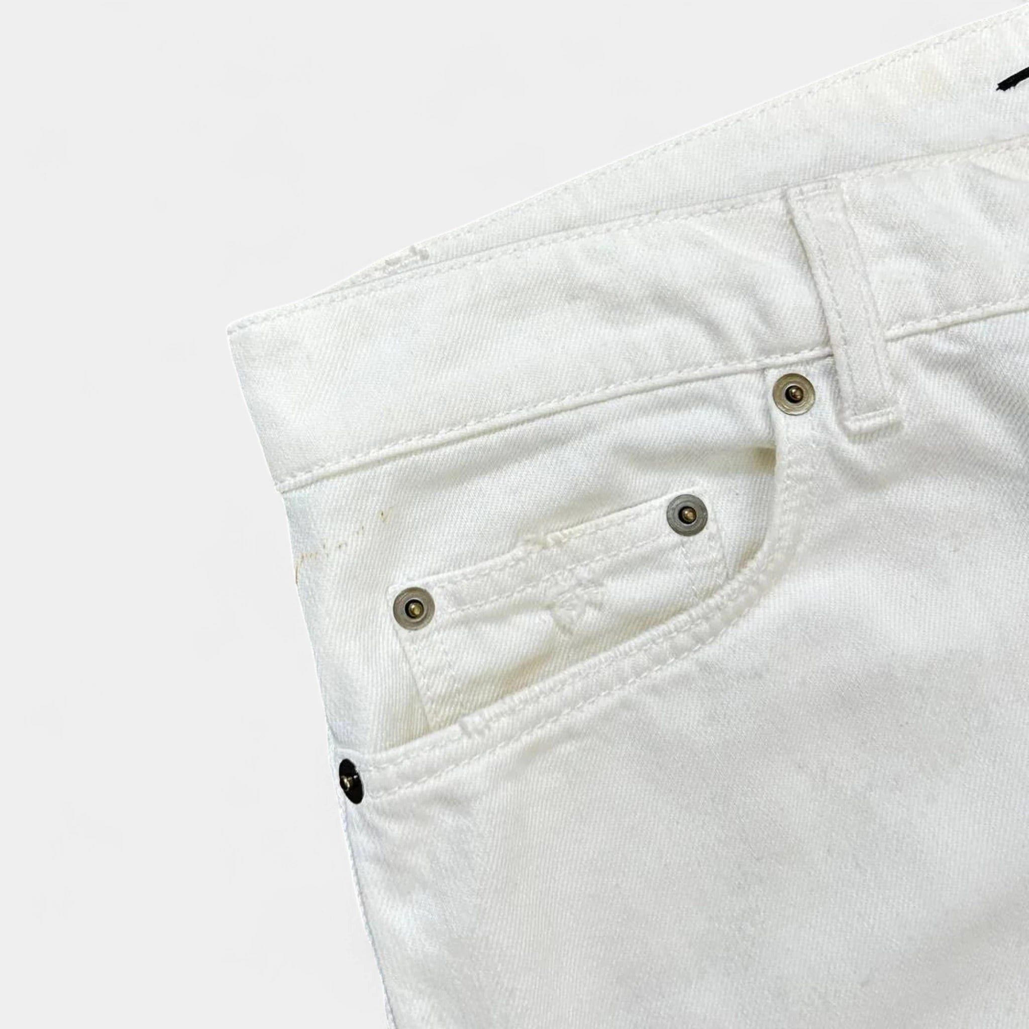 Saint Laurent Paris Saint Laurent D10 2016 Distressed White Skinny Jeans Size US 32 / EU 48 - 5 Thumbnail