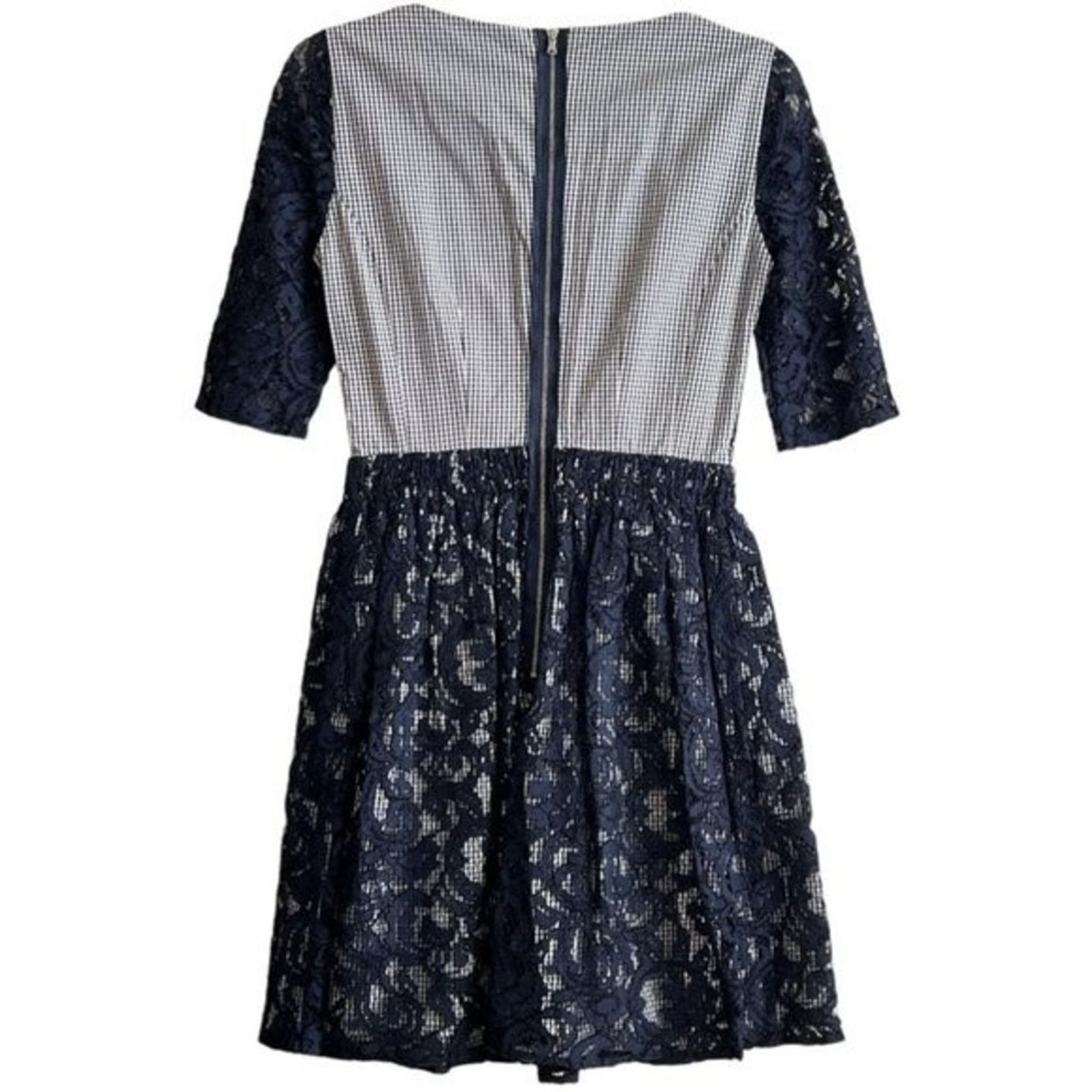 chinese dress ladies Carven Size M Orange Purple Guipure Lace Sleeveless Knee Length Cocktail Dress main image 0