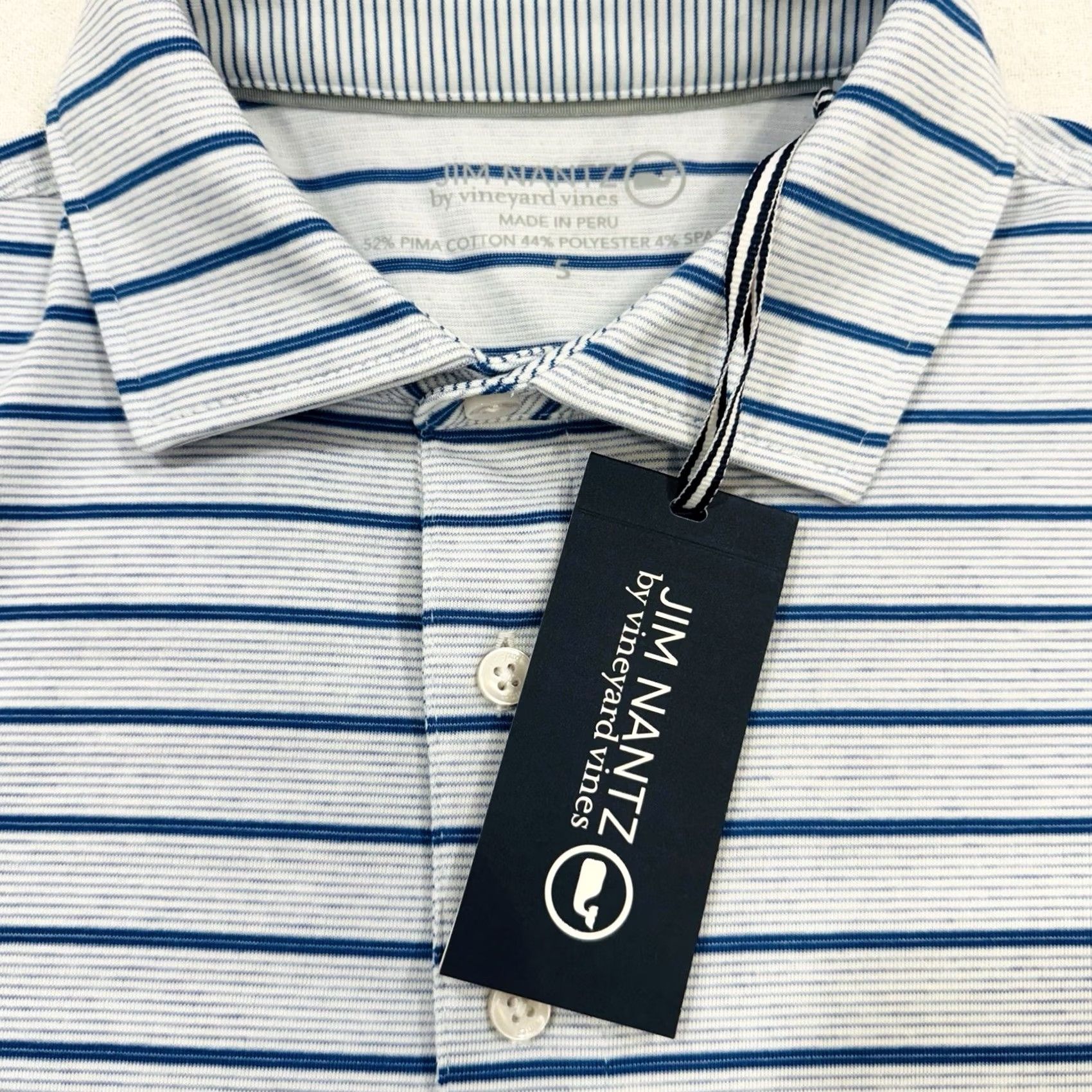 Vineyard Vines VINTAGE Jim Nantz by Vineyard Vines Shirt Men’s Small Striped Golf Polo Size US S / EU 44-46 / 1 - 5 Thumbnail