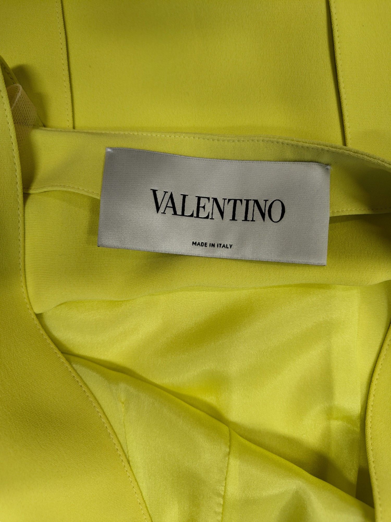 Valentino Mustard Yellow Silk Dress With Open Back Size XS / US 0-2 / IT 36-38 - 3 Thumbnail