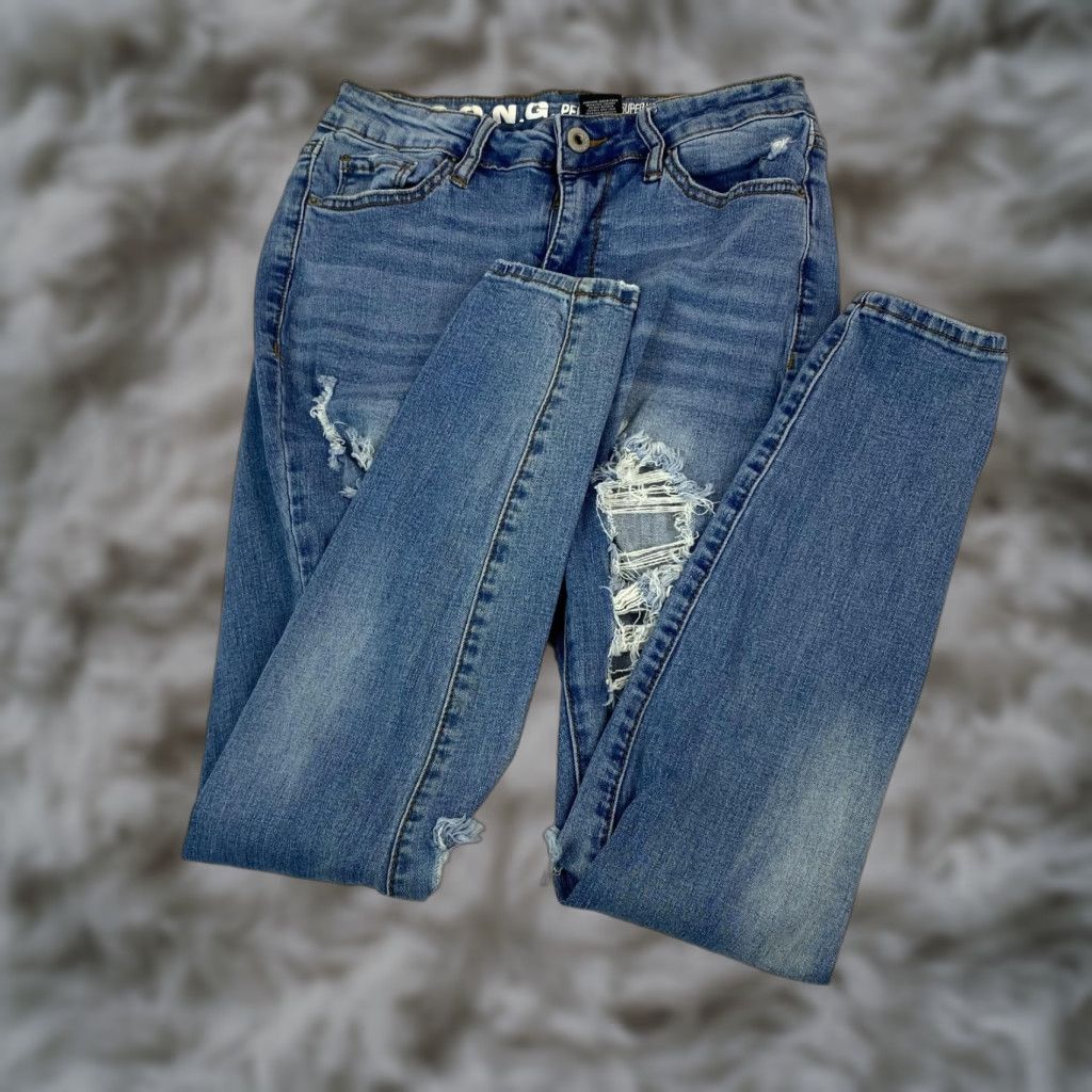 Vintage S.O.N.G Jeans Womens 7 28 Distressed Super High Rise Skinny Ankle Denim Pants Size 28" / US 6 / IT 42 - 1 Thumbnail