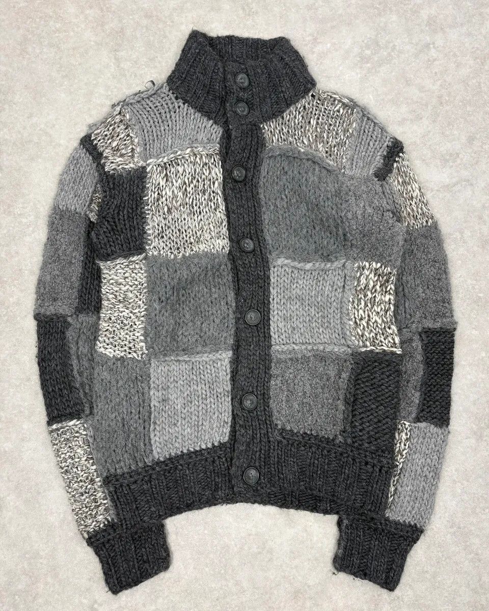 Dolce & Gabbana AW2010 Dolce & Gabbana Grey Patchwork Wool Cardigan Size US L / EU 52-54 / 3 - 1 Thumbnail