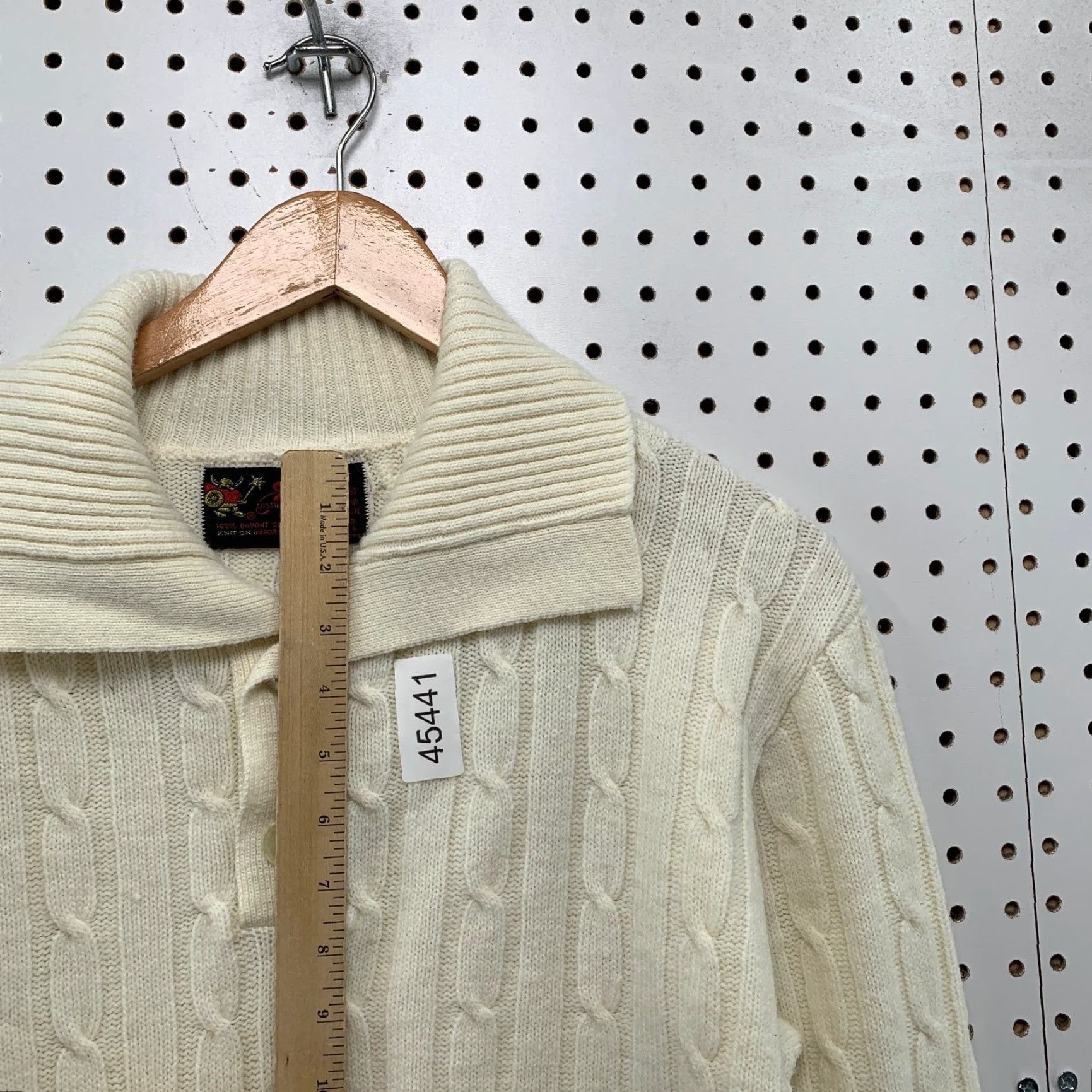 Vintage VINTAGE Jersild Polo Sweater Mens S Ivory Cable Knit Orlon Acrylic Made USA Size US S / EU 44-46 / 1 - 7 Thumbnail