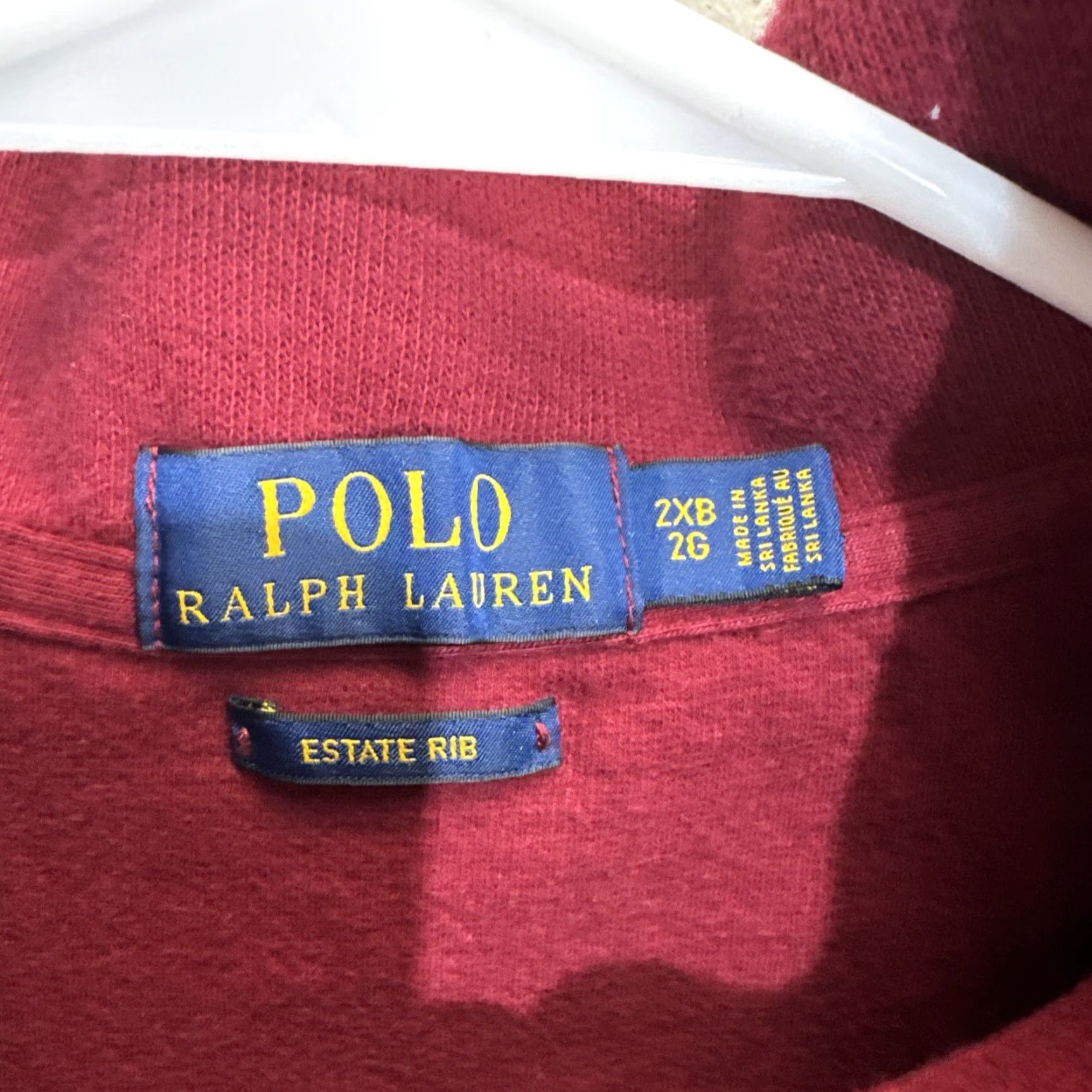 Polo Ralph Lauren Polo Ralph Lauren Sweater Mens 2XB Maroon 1/4 Zip Mock Neck Estate Rib Pony Logo Pullover Knit Size US XXL / EU 58 / 5 - 2 Thumbnail