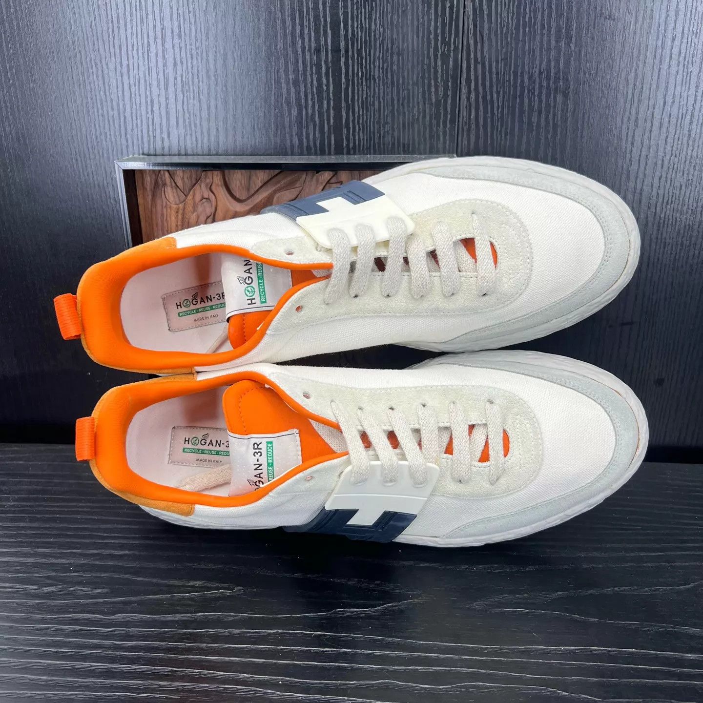 Hogan HOGAN White Orange Colorblock Sneakers US9 Worn Once Size US 9 / EU 42 - 6 Thumbnail