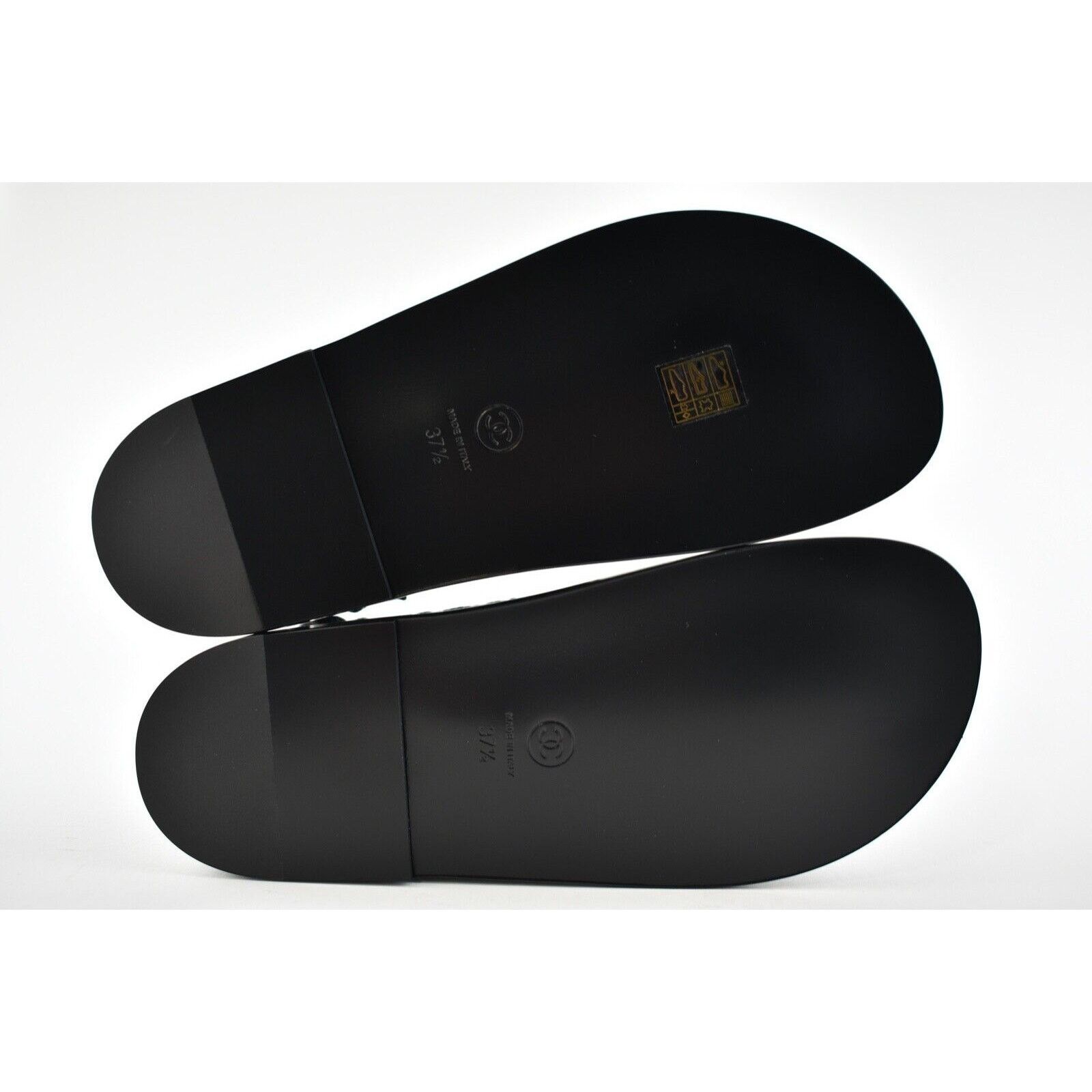 Chanel Chanel 21C Black Fabric Silver Logo Mule Slide Strap Flat Size US 7.5 / IT 37.5 - 12 Thumbnail