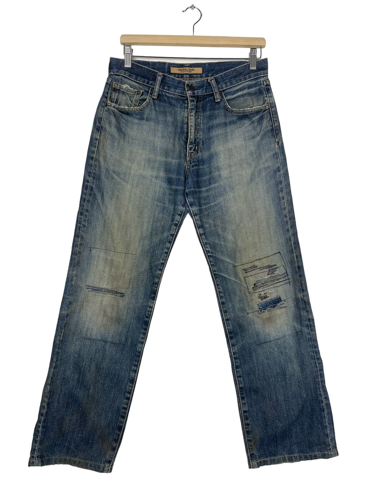 Japanese Brand UNIQLO PATCHWORK JEANS ZIPPER FLY Size US 31 - 1 Thumbnail