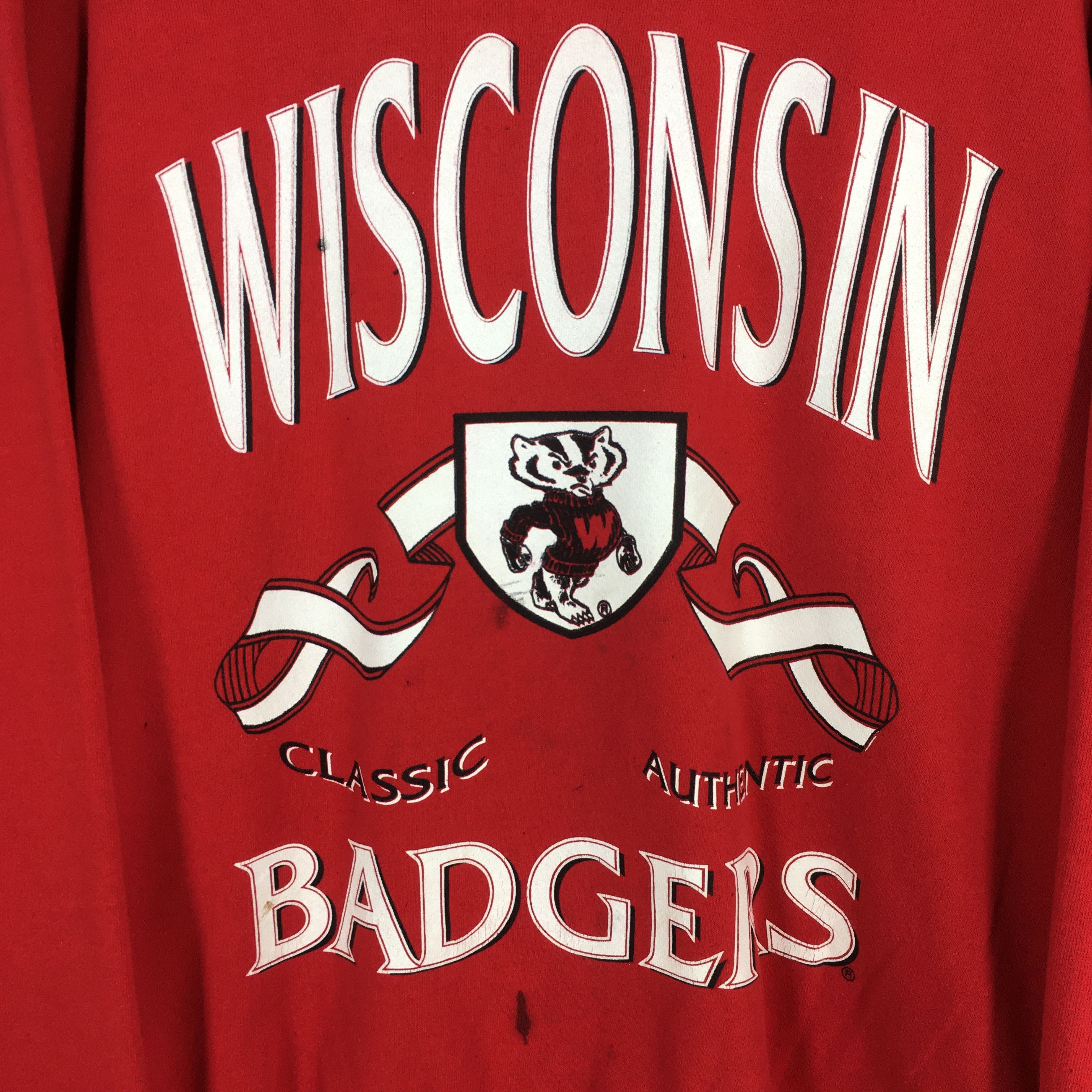 NCAA Vintage Wisconsin Badgers NCAA Red Sweatshirt Large Size US L / EU 52-54 / 3 - 5 Thumbnail