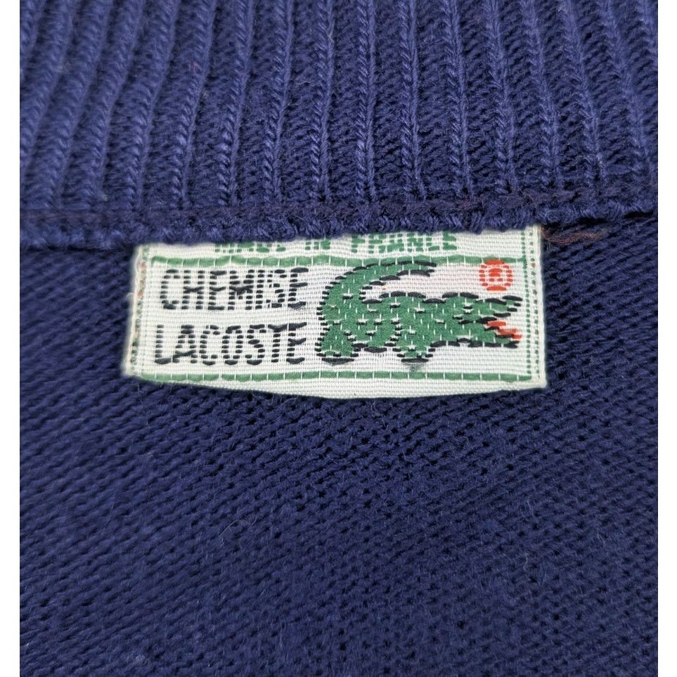 Lacoste × Vintage Vintage La Chemise Lacoste Navy Blue V-Neck knit sweater Size US L / EU 52-54 / 3 - 3 Thumbnail