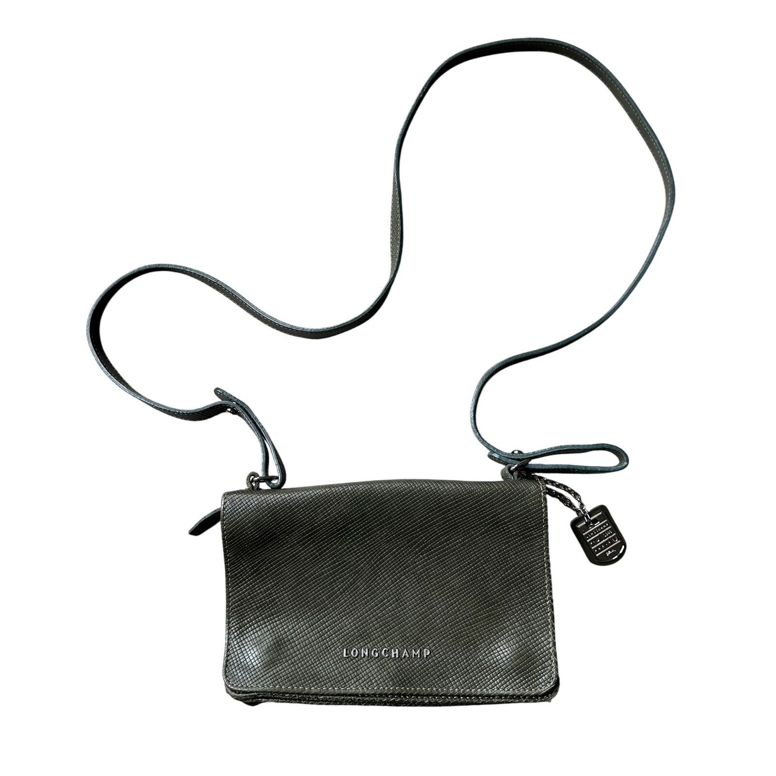 Longchamp Longchamp Compact Pebbled Leather Crossbody Bag Size ONE SIZE - 1 Thumbnail