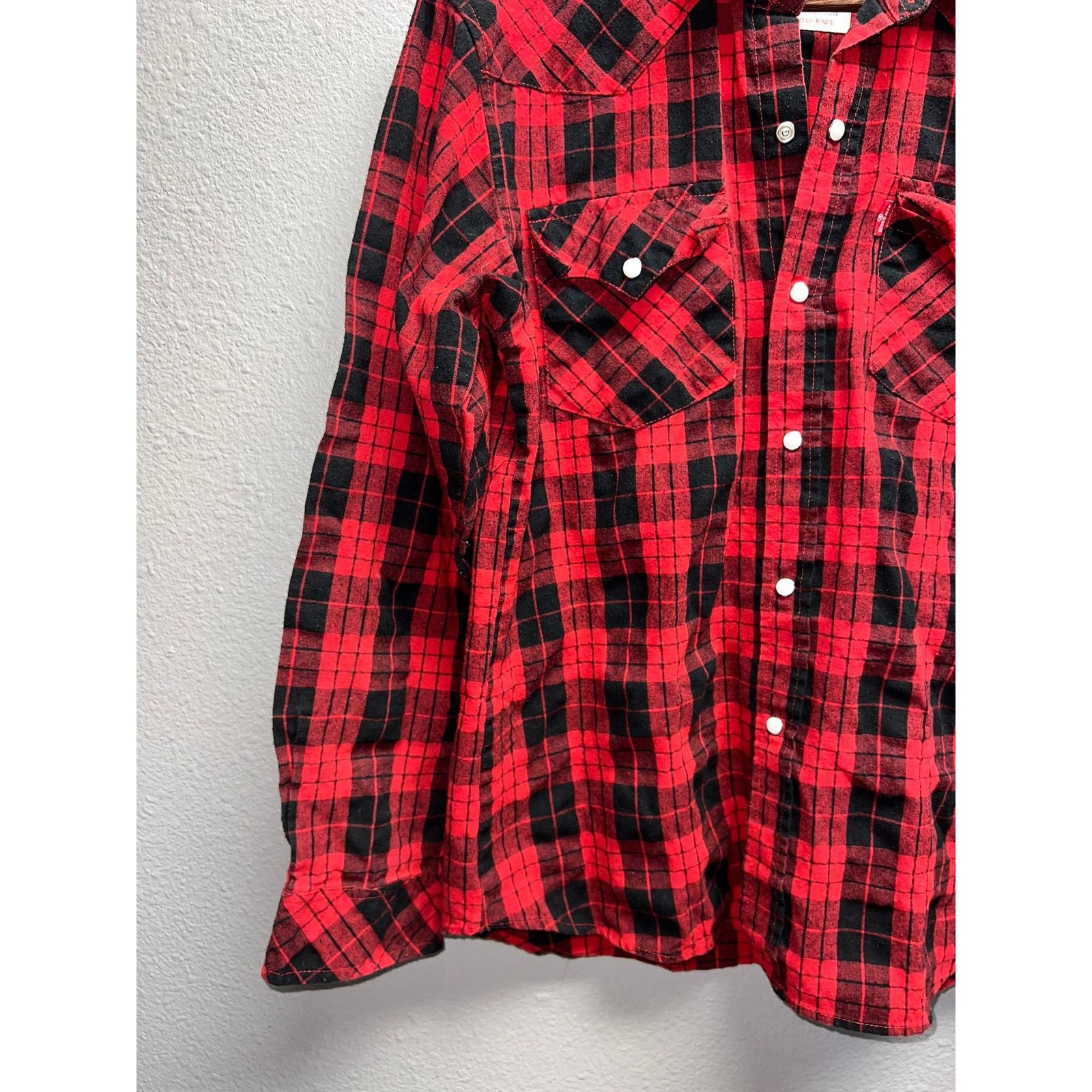 Ben Davis Vintage 70s 80s Ben David Sanforized Red Pearl Snap Shirt M Size US M / EU 48-50 / 2 - 4 Thumbnail