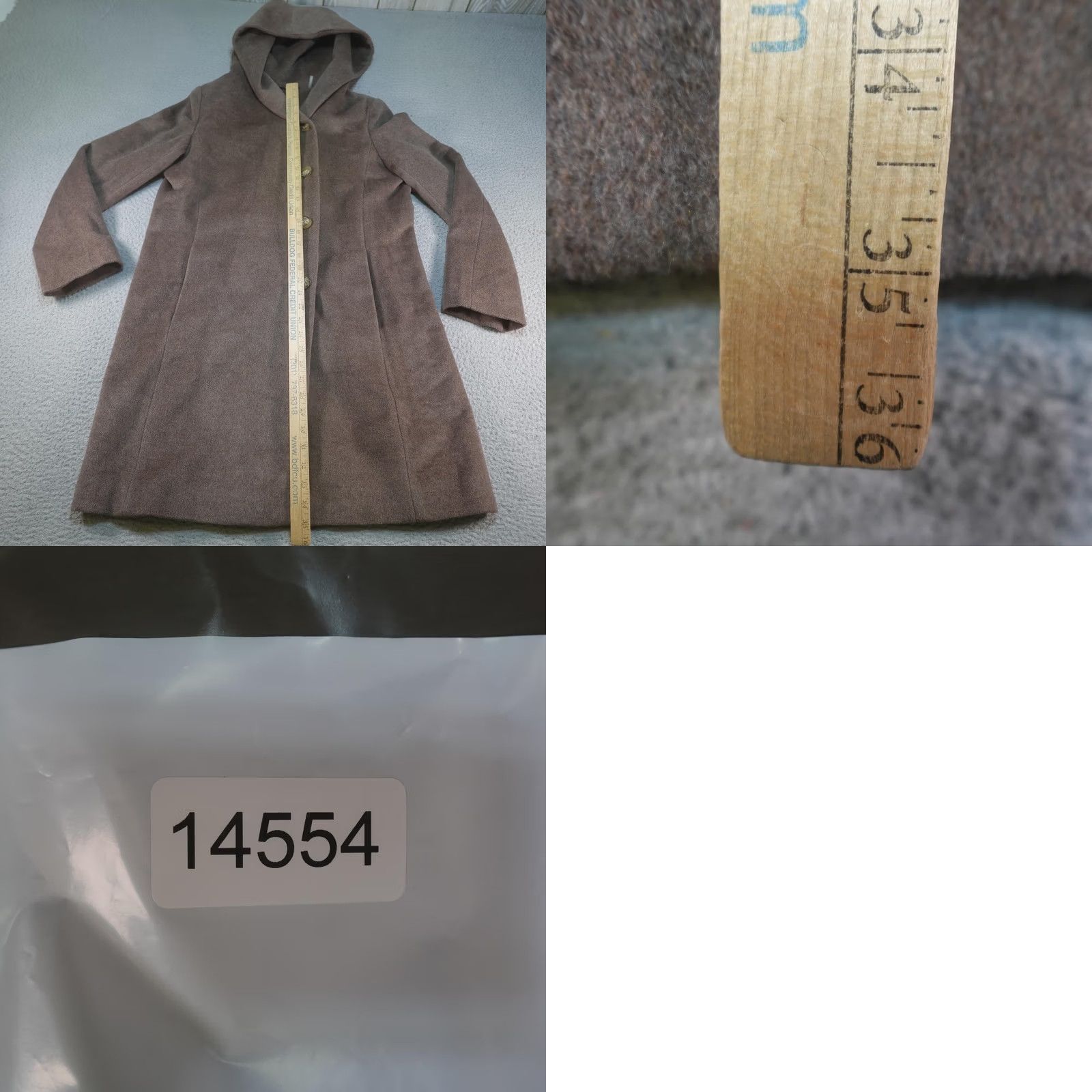 Cole Haan Cole Haan Coat Womens 12 Brown Wool Hooded Lined Single-Breasted Overcoat Size XL / US 12-14 / IT 48-50 - 8 Thumbnail
