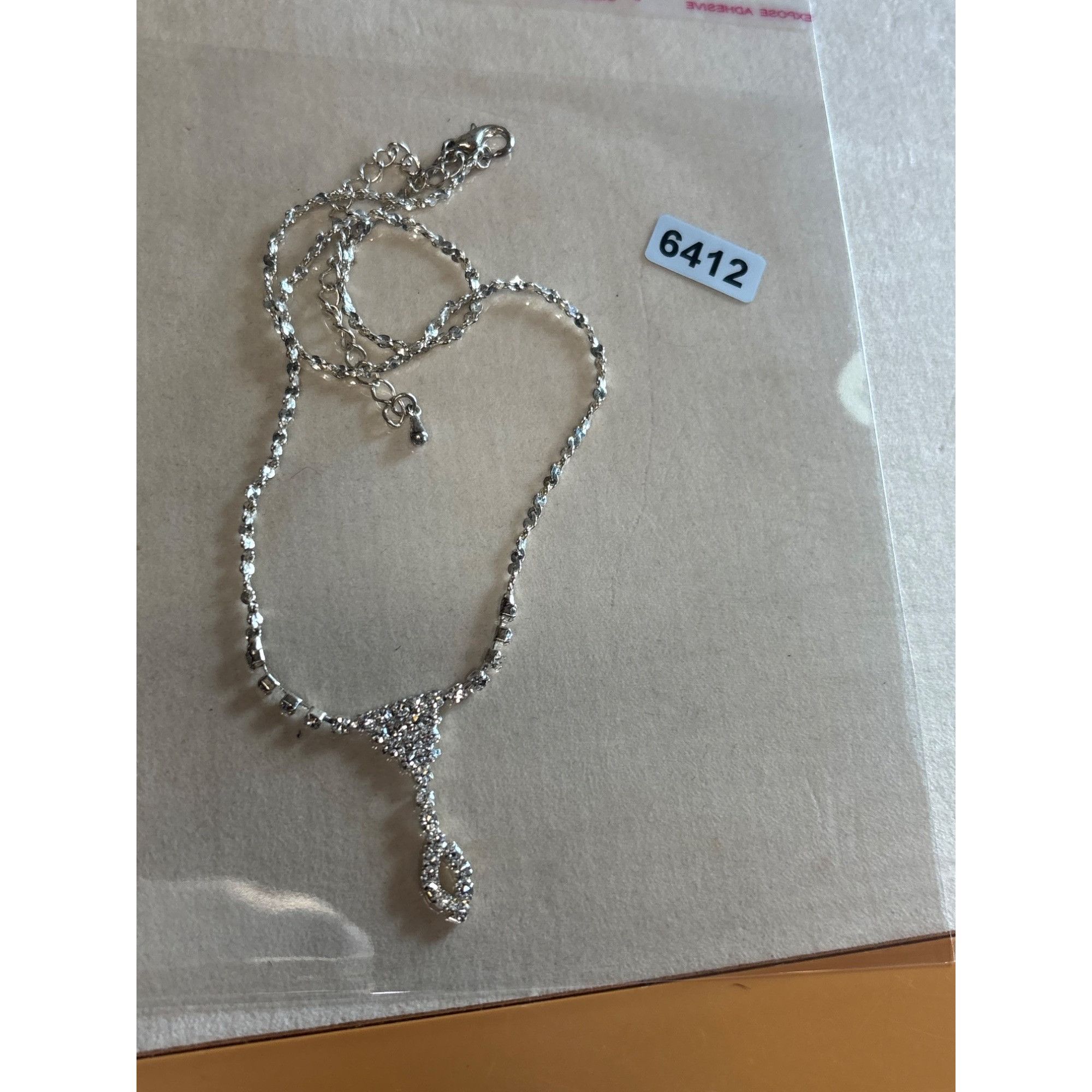 Other Rhinestone Pendant Necklace With Adjustable Chain - Elegant Size ONE SIZE - 5 Thumbnail