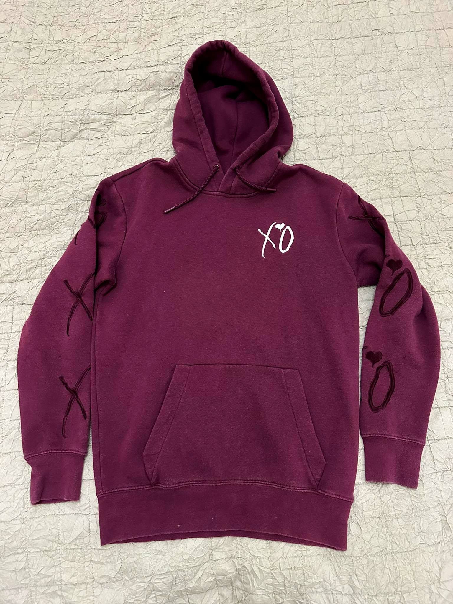 H M The Weeknd H M x The Weeknd XO Hoodie Maroon Burgundy Embroidered Grailed