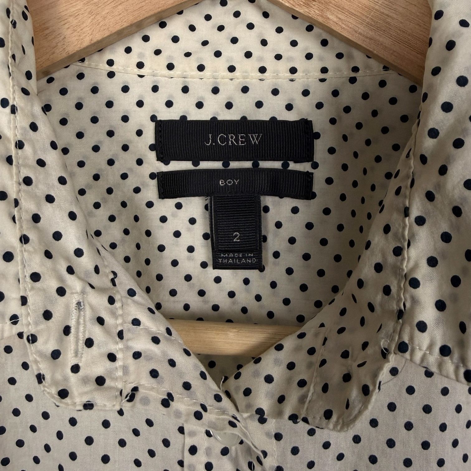 J.Crew J.Crew Women's Boy Fit Polka Dot Ivory Button Down Office 2 Size XS / US 0-2 / IT 36-38 - 2 Thumbnail