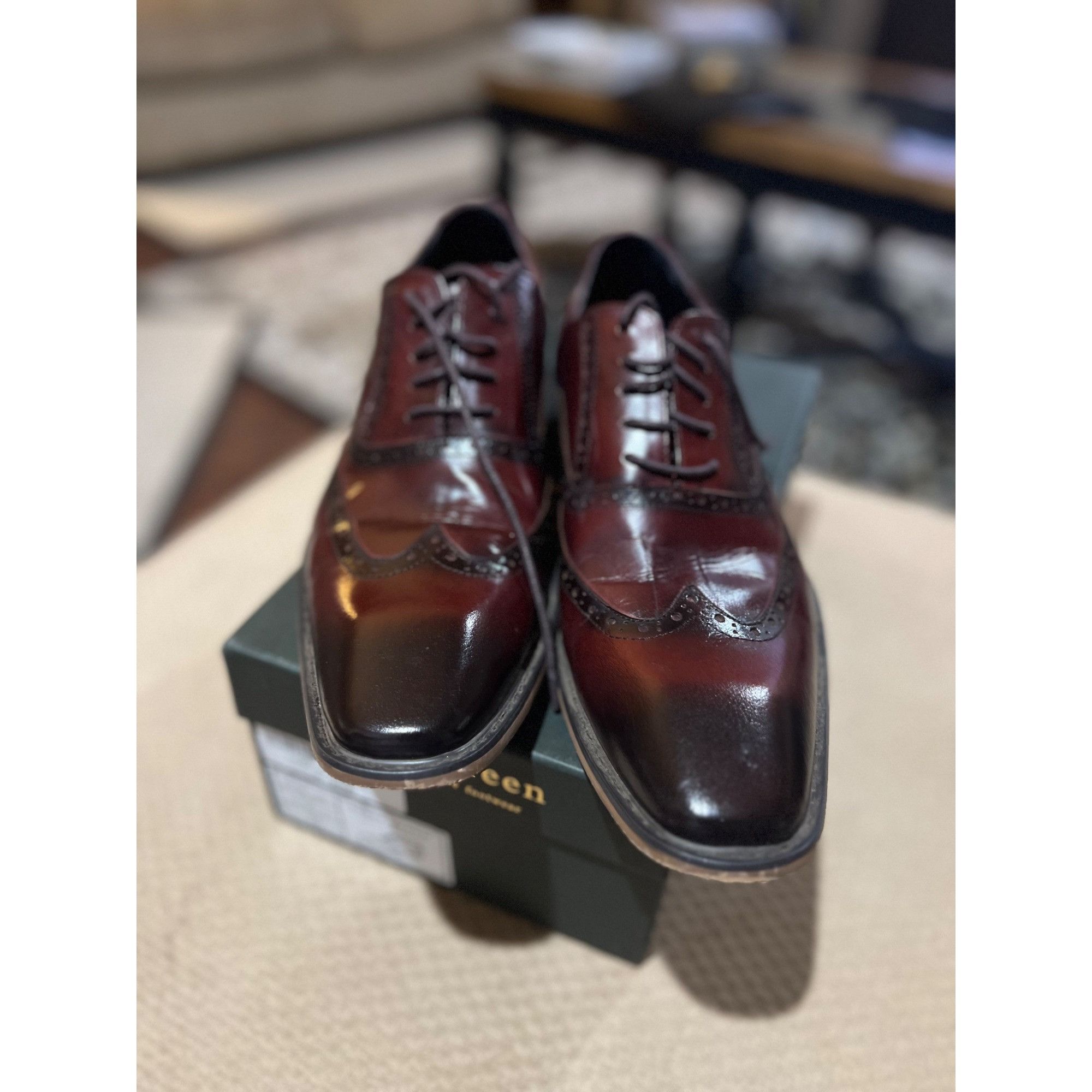 Other Asher Green Burgundy Oxford Dress Shoes - Size 10 Size US 10 / EU 43 - 4 Thumbnail