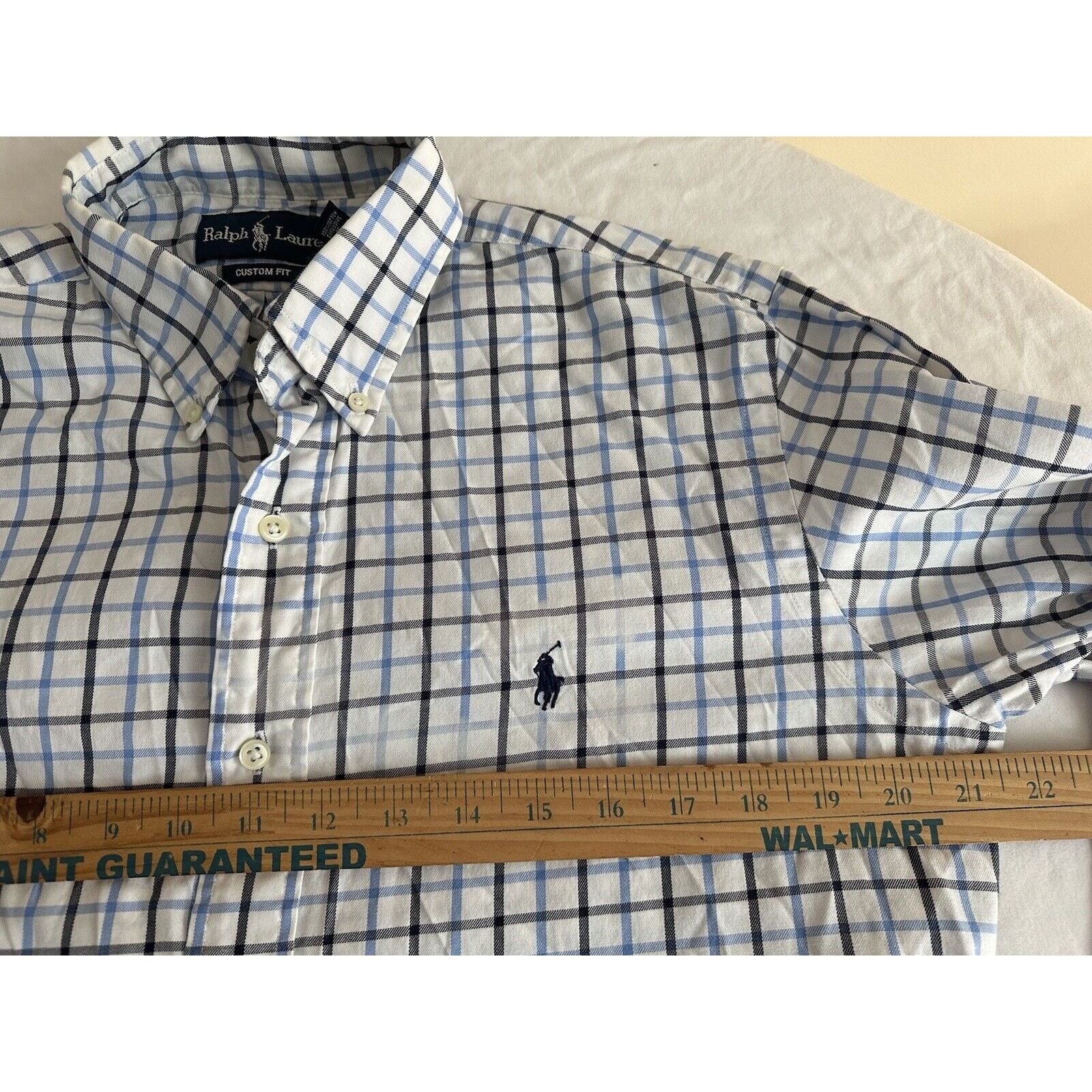 Ralph Lauren Ralph Lauren Custom Fit Button Medium Shirt White Blue/Pony Size US M / EU 48-50 / 2 - 8 Thumbnail