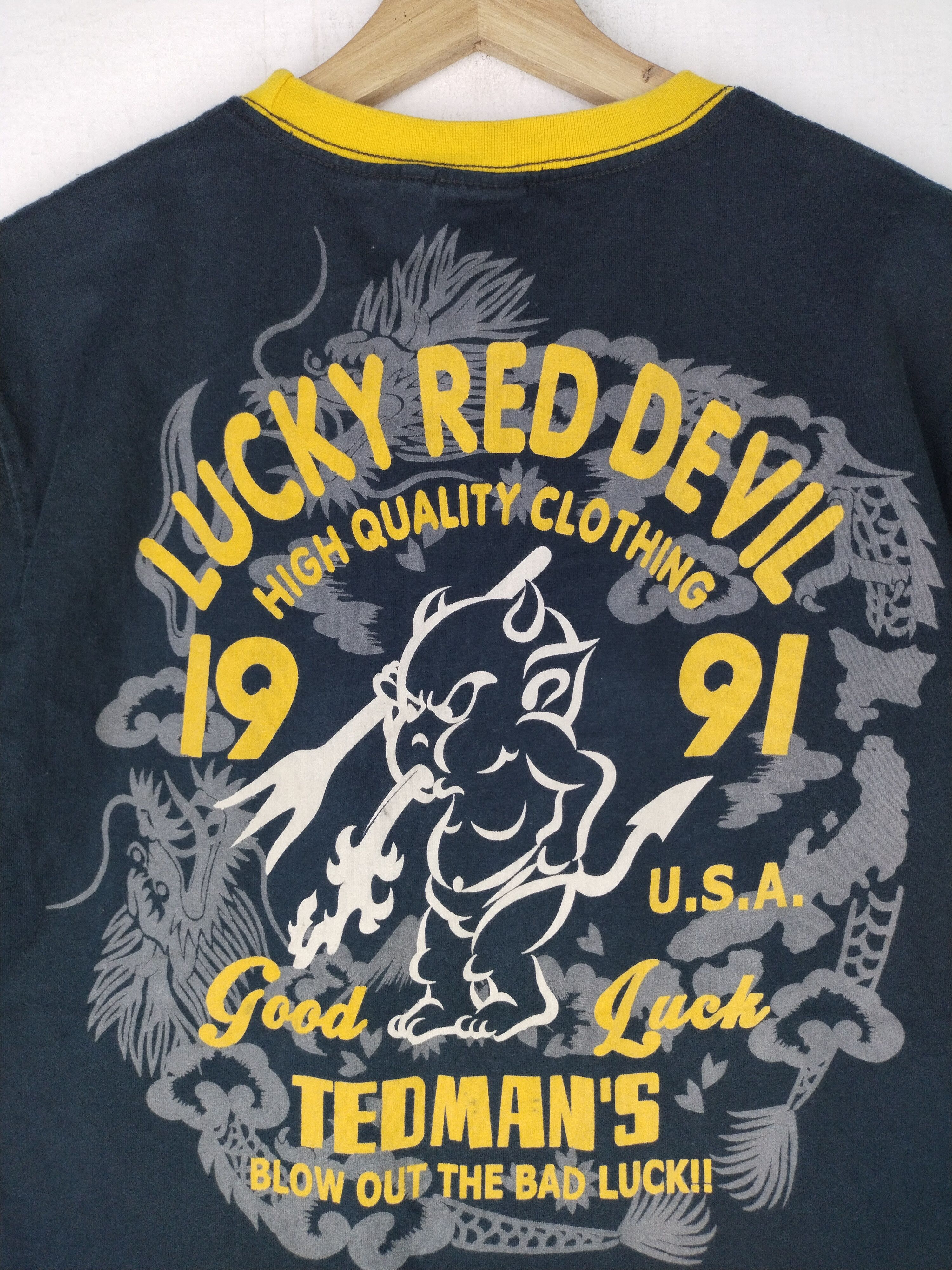 Japanese Brand Vintage Tedman's Lucky Red Devil Photo Tee Size US M / EU 48-50 / 2 - 8 Thumbnail