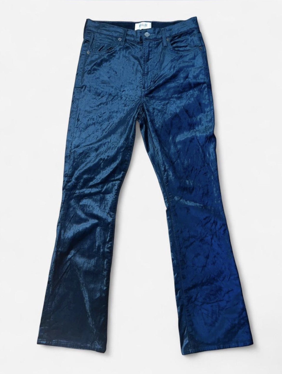 Agolde AGOLDE Nico High Rise Velvet Bootcut Pants Teal Size 27 Size 27" / US 4 / IT 40 - 1 Thumbnail
