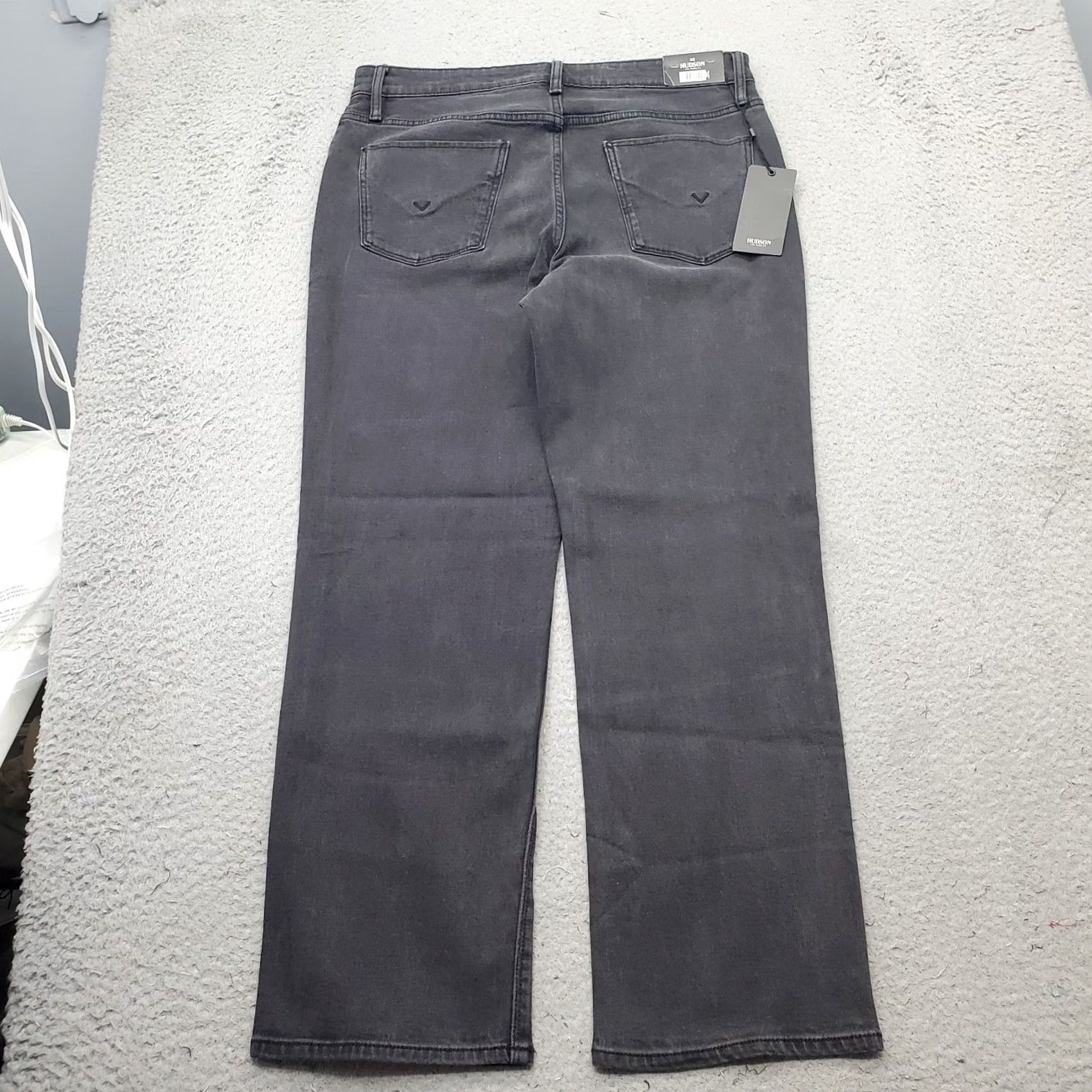 Hudson Hudson Jeans Womens 12 Black Denim Dark Wash Stretch Straight Leg Streetwear Shirt Size 34" / US 12 / IT 48 - 2 Thumbnail