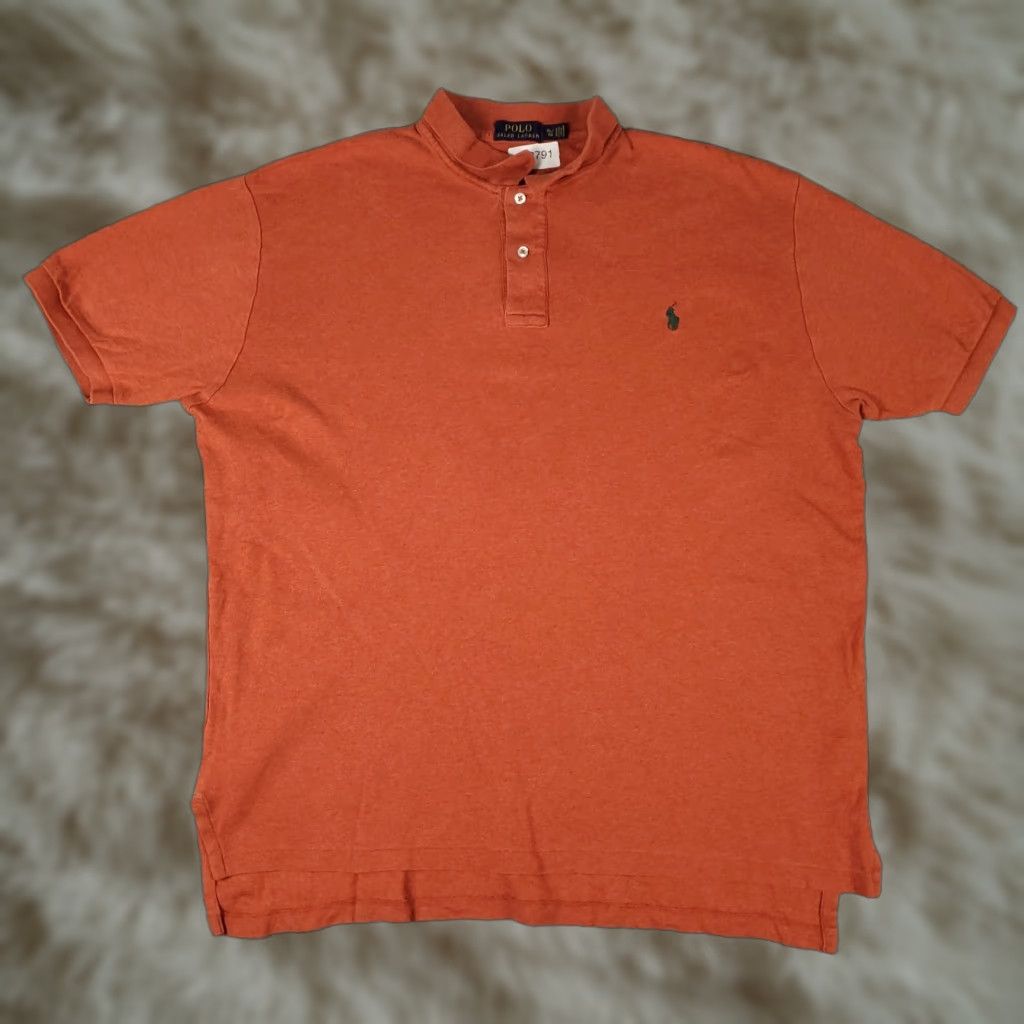 Ralph Lauren Ralph Lauren Polo Shirt Mens XL Orange Casual Short Sleeve Woven Solid Preppy Size US XL / EU 56 / 4 - 1 Thumbnail