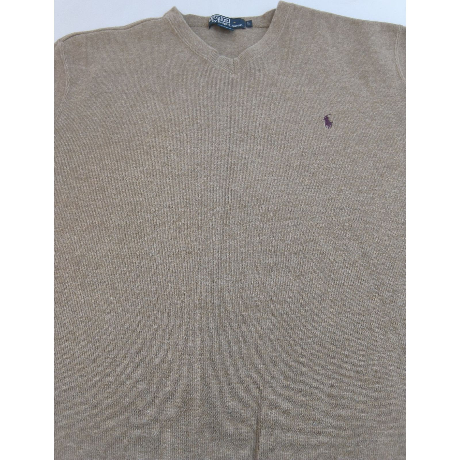 Polo Ralph Lauren Polo Ralph Lauren V-neck Sweater Men's L Brown 100% Cotton Size US L / EU 52-54 / 3 - 4 Thumbnail