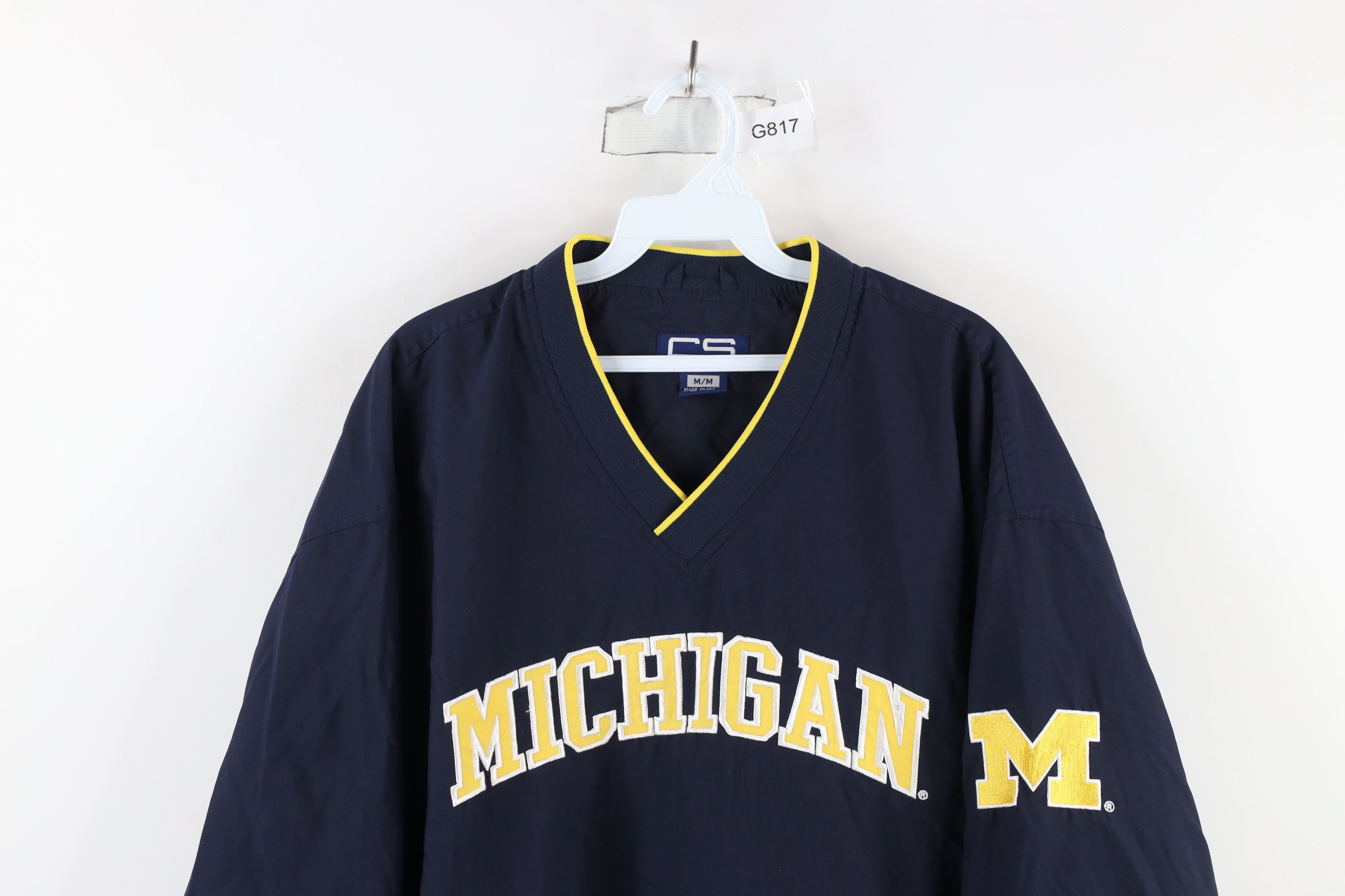 Vintage Vintage 90s Out University of Michigan Pullover Jacket Blue Size US M / EU 48-50 / 2 - 2 Thumbnail