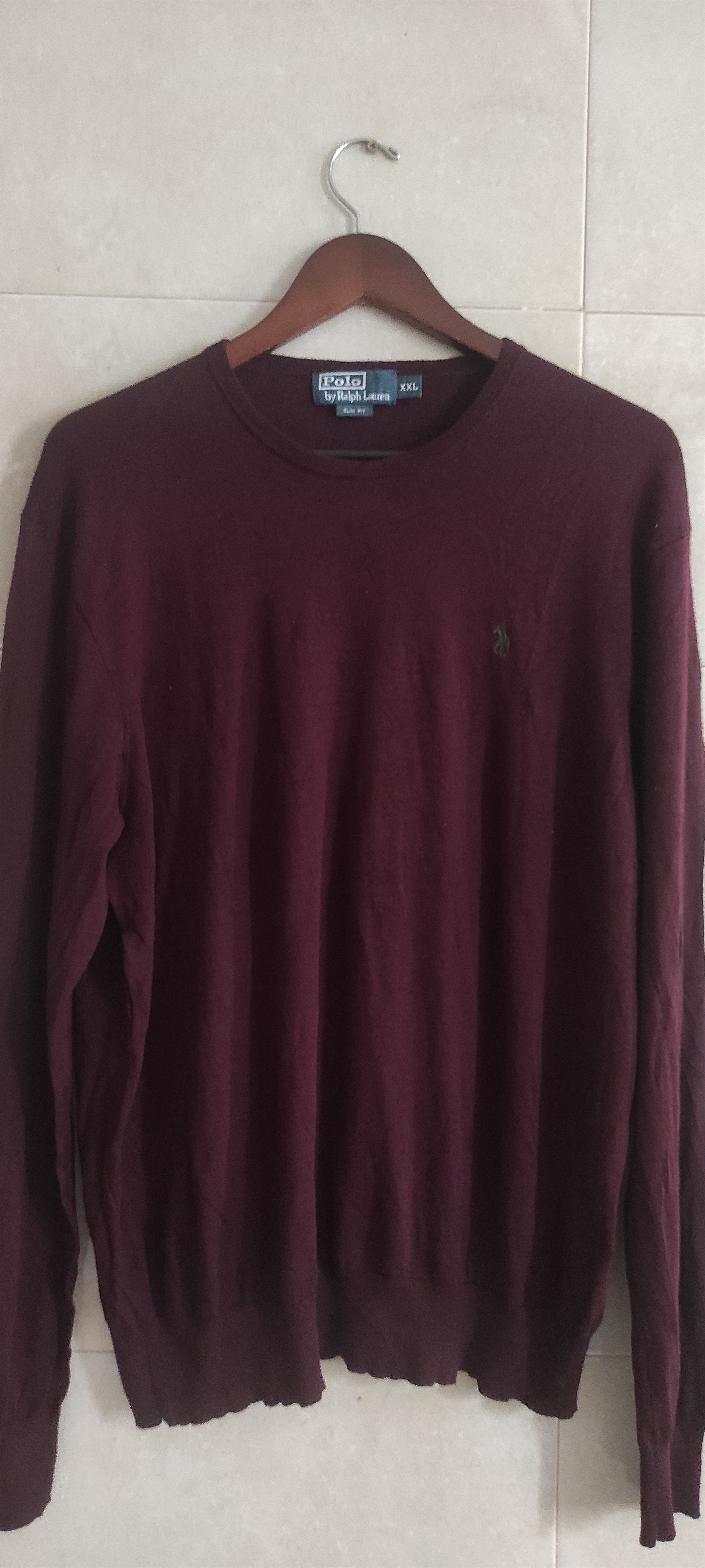 Polo Ralph Lauren Polo Ralph Lauren Knit Merino Red Wine Crew Neck Pullover Size US XL / EU 56 / 4 - 7 Thumbnail
