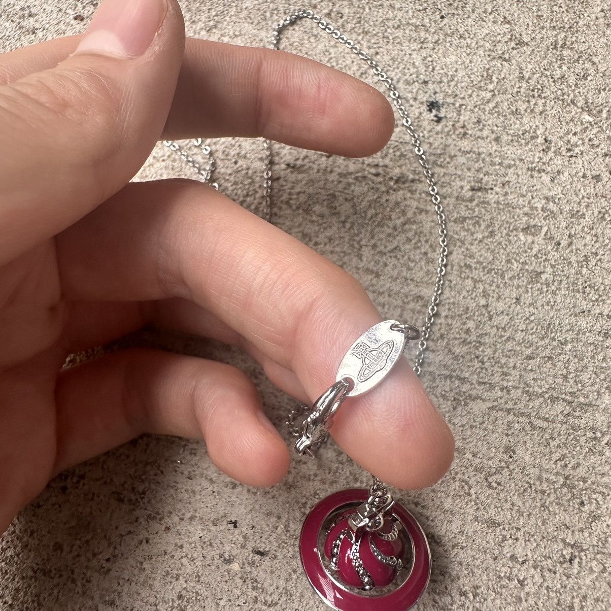 Vivienne Westwood Vivienne Westwood 3D Orb Rare pink silver Necklace Size ONE SIZE - 4 Thumbnail