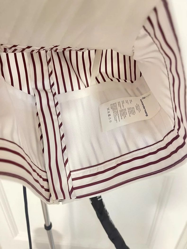 Alexander Wang Alexanderwang Striped Crop Shirt- Size M / US 6-8 / IT 42-44 - 2 Thumbnail