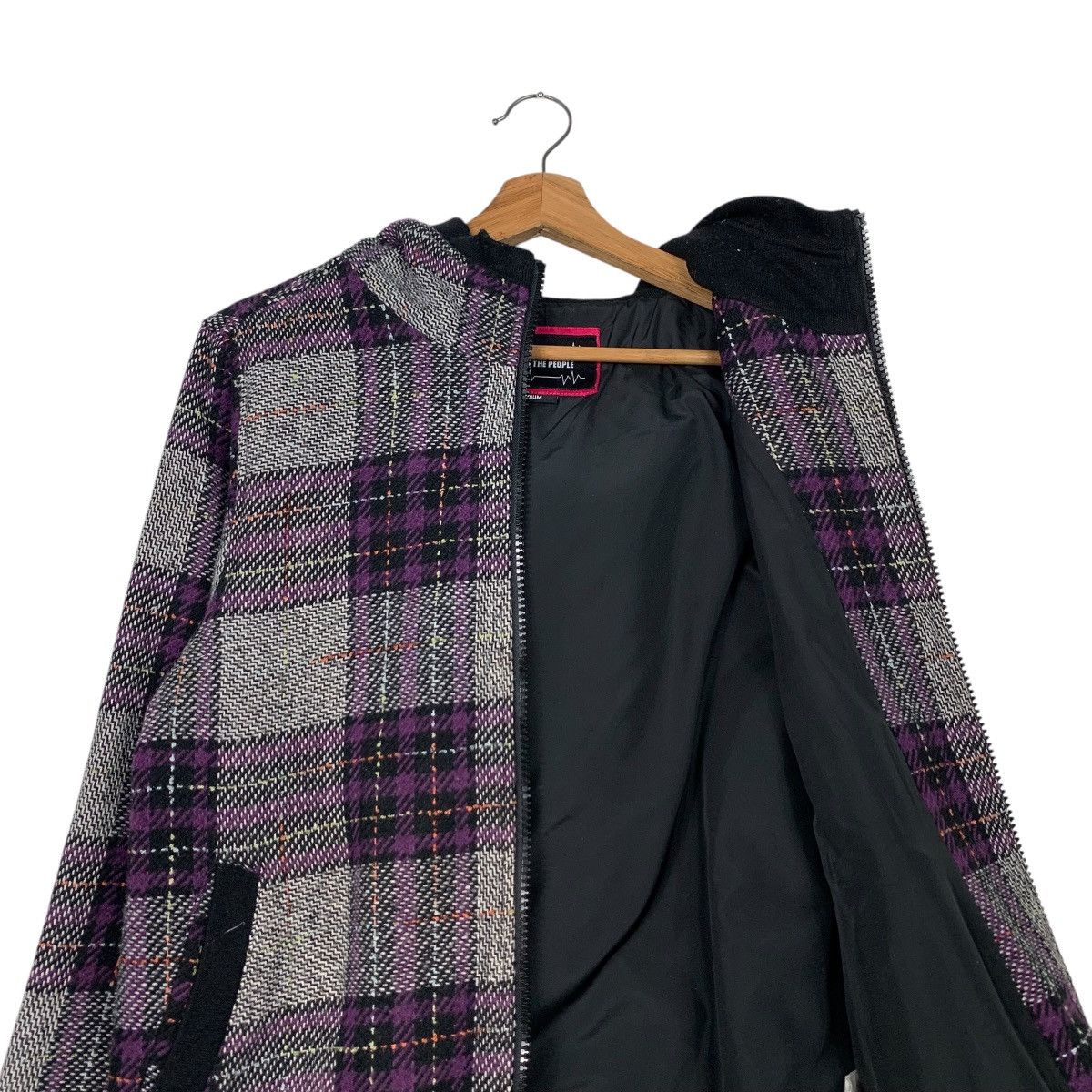 Japanese Brand POWER TO THE PEOPLE Checked Zipper Hoodie Jacket #2286-C101 Size US M / EU 48-50 / 2 - 11 Thumbnail