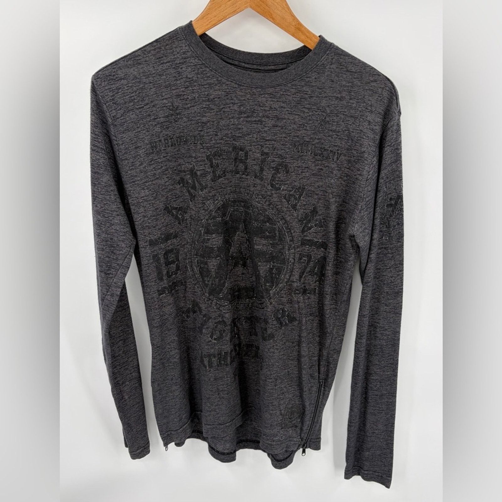 Buckle Black American Fighter men's long sleeve dark gray graphic shirt Size US S / EU 44-46 / 1 - 1 Thumbnail