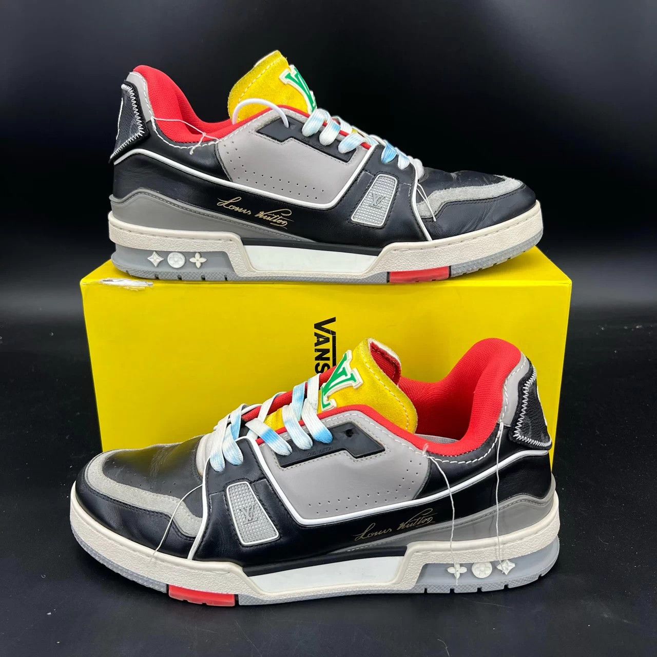 Louis Vuitton LV Trainer SS Yellow Red US8 CH6355 Size US 8 / EU 41 - 2 Thumbnail