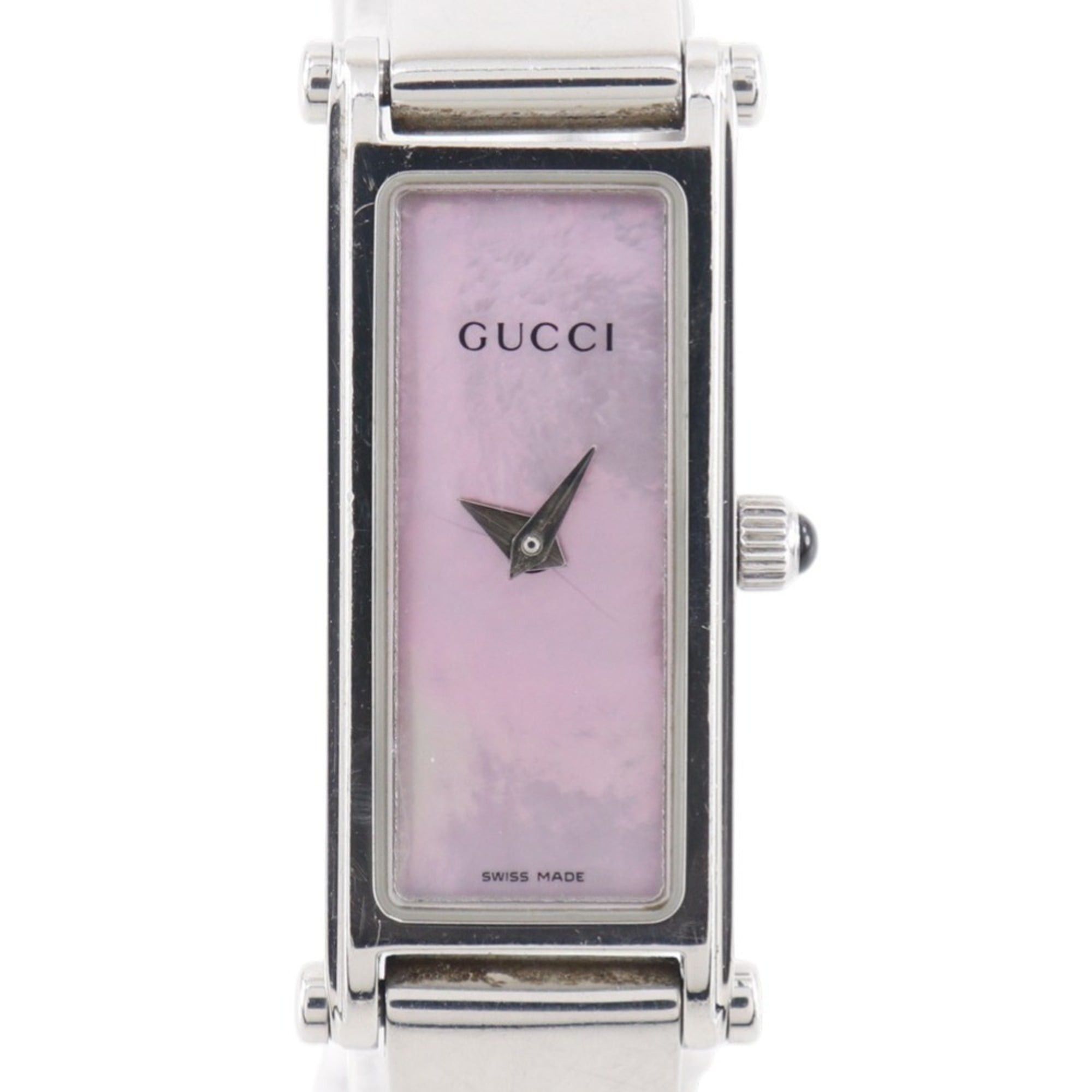 Gucci Gucci 1500L Stainless Steel Quartz Analog Watch with Pink Mother-of-Pearl Dial - Women's Size ONE SIZE - 1 Thumbnail
