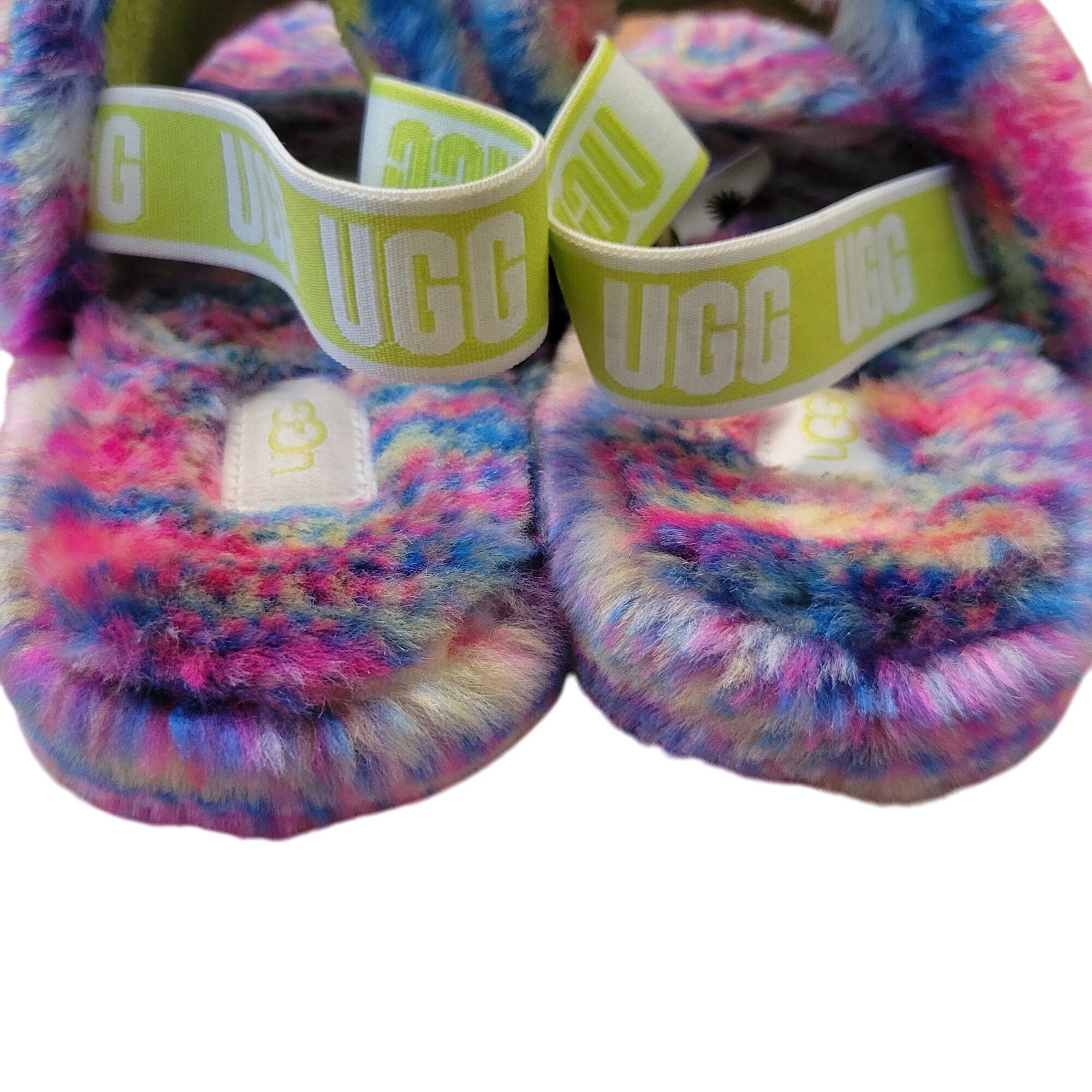 Ugg UGG Fluff Yeah Slide Slippers 6 Furry Cozy Strap Rainbow Pix Size US 6 / IT 36 - 3 Thumbnail
