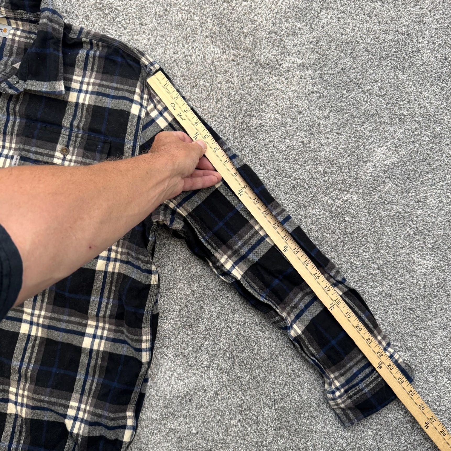 Carhartt VINTAGE Carhartt Shirt Mens 2XL Black Blue Plaid Flannel Original Fit Button Up Cotton Size US XXL / EU 58 / 5 - 7 Thumbnail