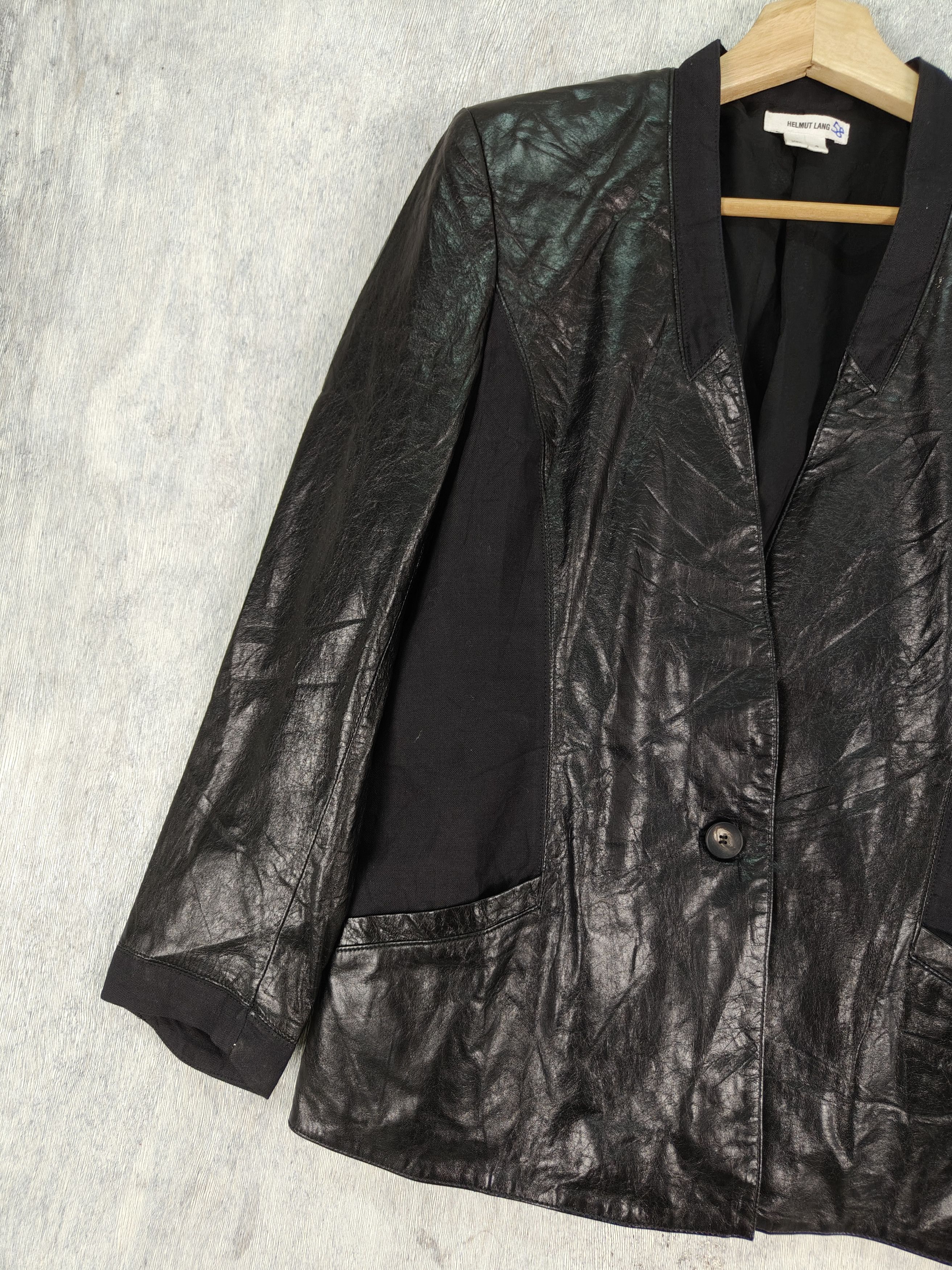 Helmut Lang Vintage Helmut Lang Lamb Leather Blazer Style Jacket Size US M / EU 48-50 / 2 - 2 Thumbnail