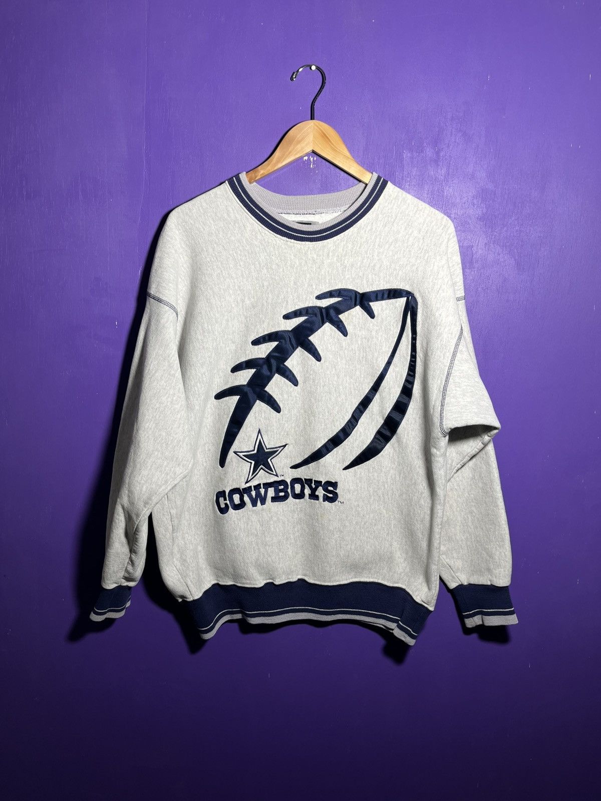 NFL × Vintage Vintage 90s Dallas cowboys big football crewneck Size US L / EU 52-54 / 3 - 1 Thumbnail