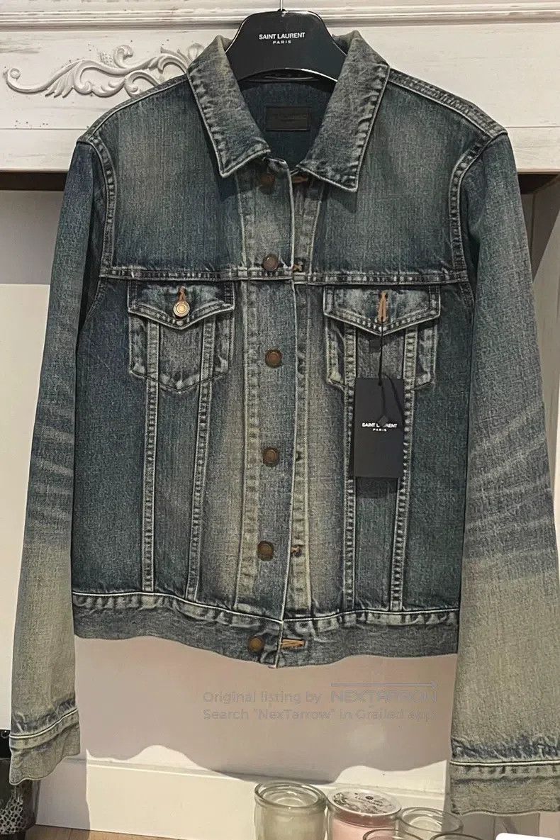 Saint Laurent Paris Saint Laurent Paris Blue Washed Denim Jacket Size US M / EU 48-50 / 2 - 1 Thumbnail