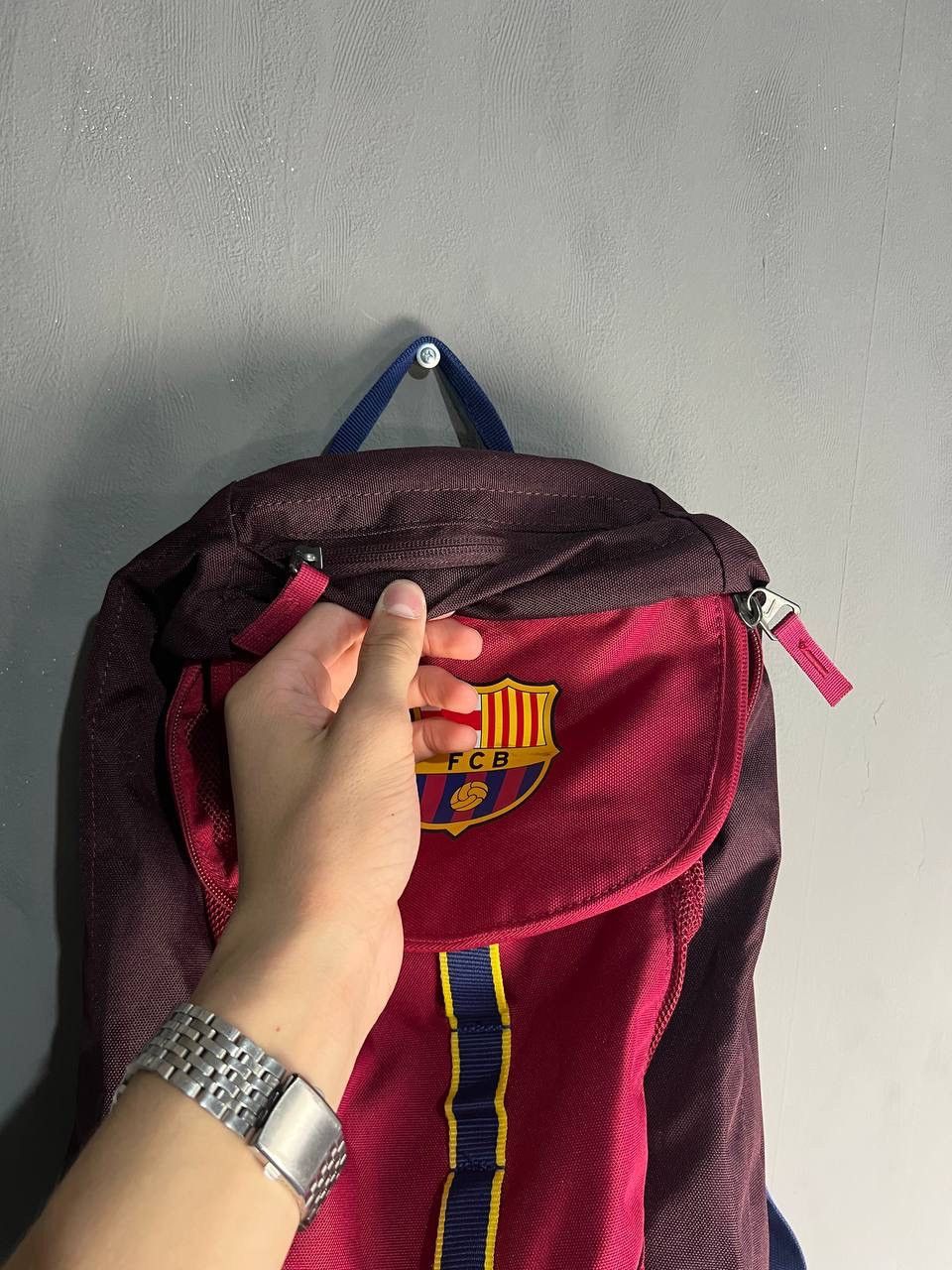 Nike Nike Mens Red Blue Swoosh FC Barcelona Football Backpack Bag Size ONE SIZE - 6 Thumbnail