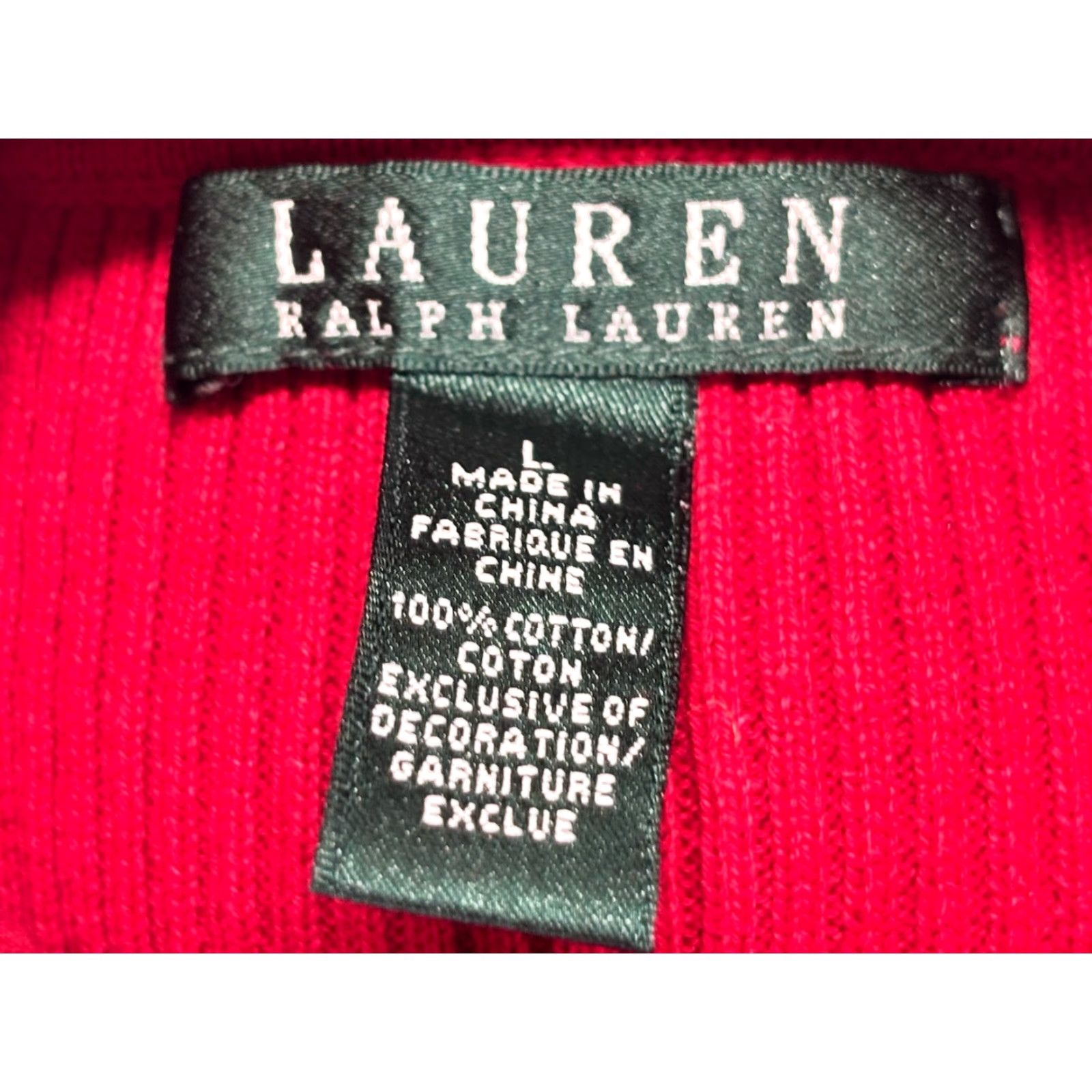 Ralph Lauren VINTAGE Lauren Ralph Lauren Ribbed Turtleneck Sweater Large Red 90s Preppy Womens Size L / US 10 / IT 46 - 7 Thumbnail