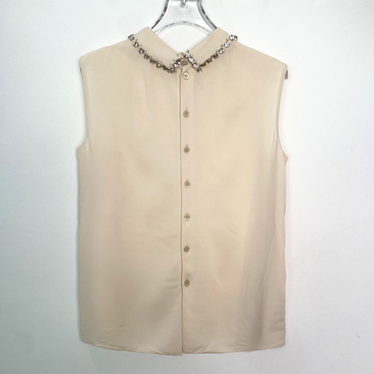 Miu Miu Miu Miu Beige Sleeveless Top With Rhinestone Star Embellishm Size XS / US 0-2 / IT 36-38 - 2 Thumbnail