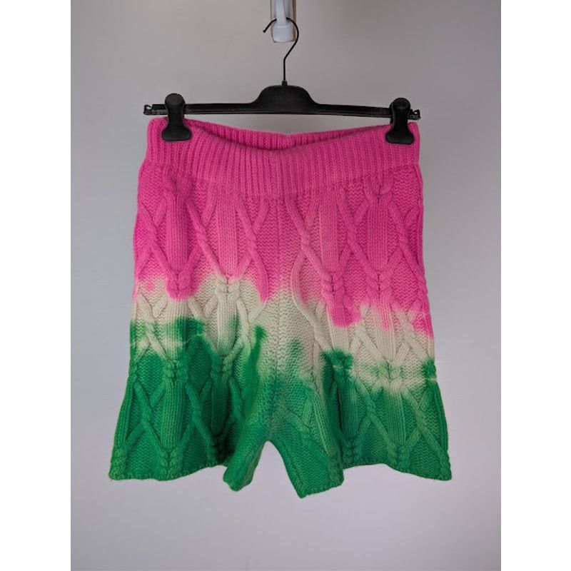 The Elder Statesman o1rshd1 Dip Dye Chunky Knitwear Shorts in Ivory/ Gecko/ Pink Size US 34 / EU 50 - 7 Thumbnail