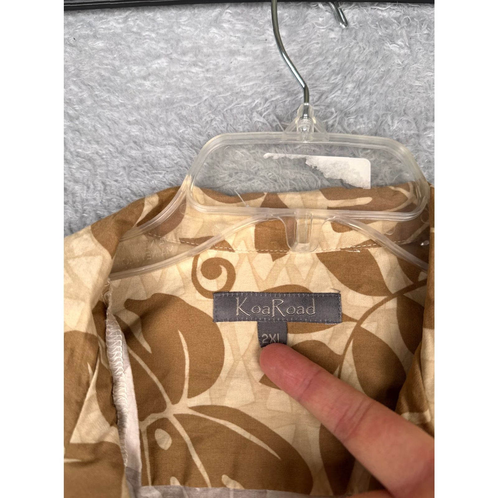 Vintage Kora Road Shirt Mens 2XL Beige Floral Leaf Hawaiian Button Up Cotton Size US XXL / EU 58 / 5 - 7 Thumbnail