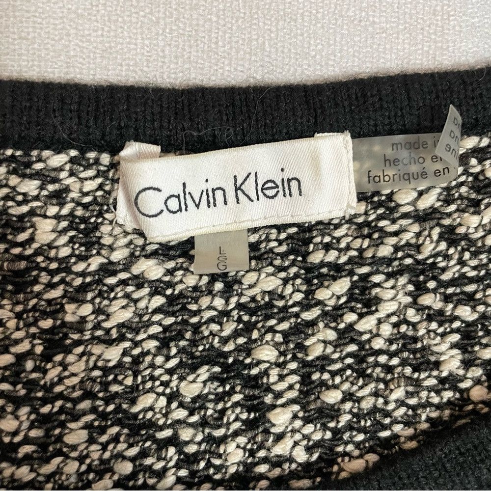 Calvin Klein Calvin Klein Colorblock Black Grey Cotton Blend Sweater Siz Size L / US 10 / IT 46 - 7 Thumbnail