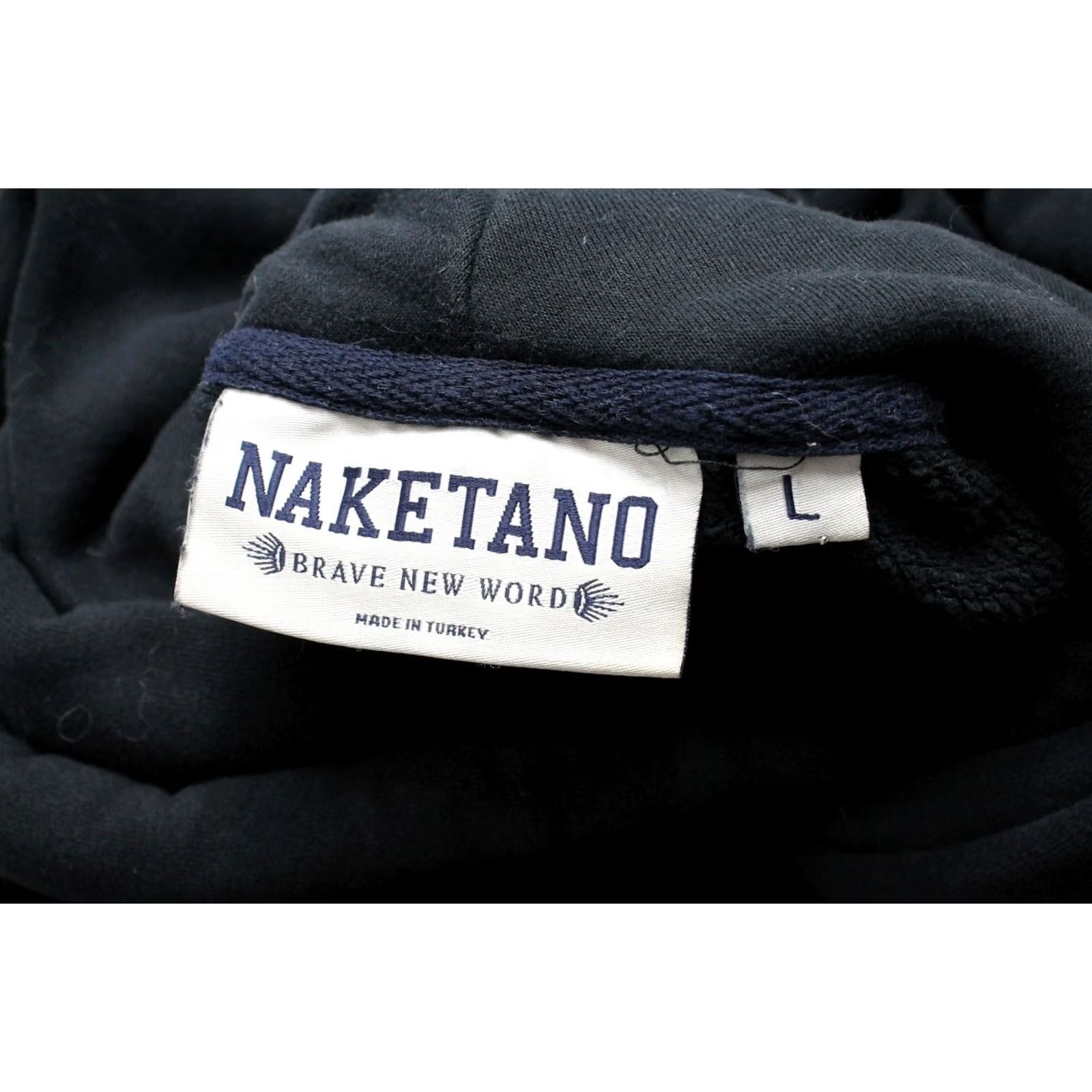 Logo 7 NAKETANO Hoodie Women's LARGE Draped Colar Pullover Logo French Terry Lined Size L / US 10 / IT 46 - 7 Thumbnail