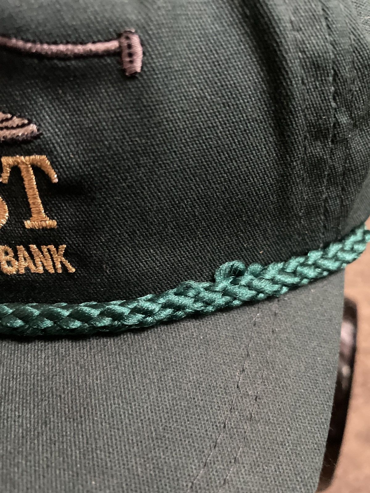 Vintage First National Bank trucker hat cap Kansas Strapback roped 🇺🇸 Size ONE SIZE - 2 Thumbnail